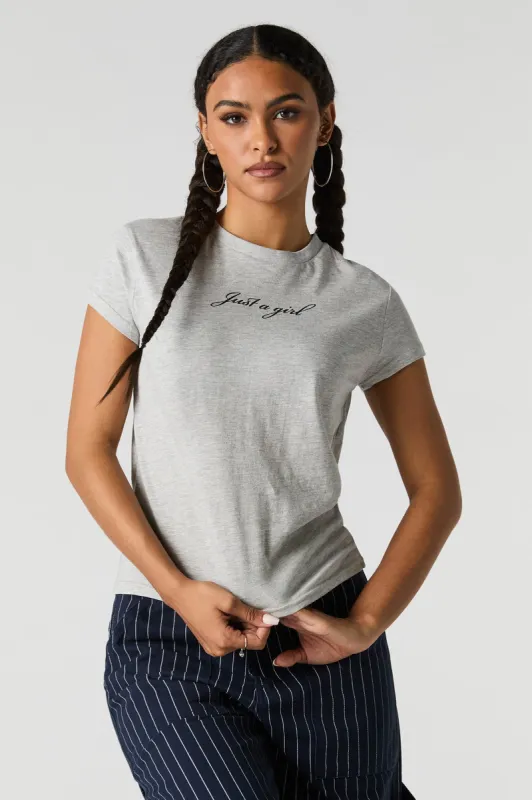 Just a Girl Graphic T-Shirt sold by Charlotte Russe
