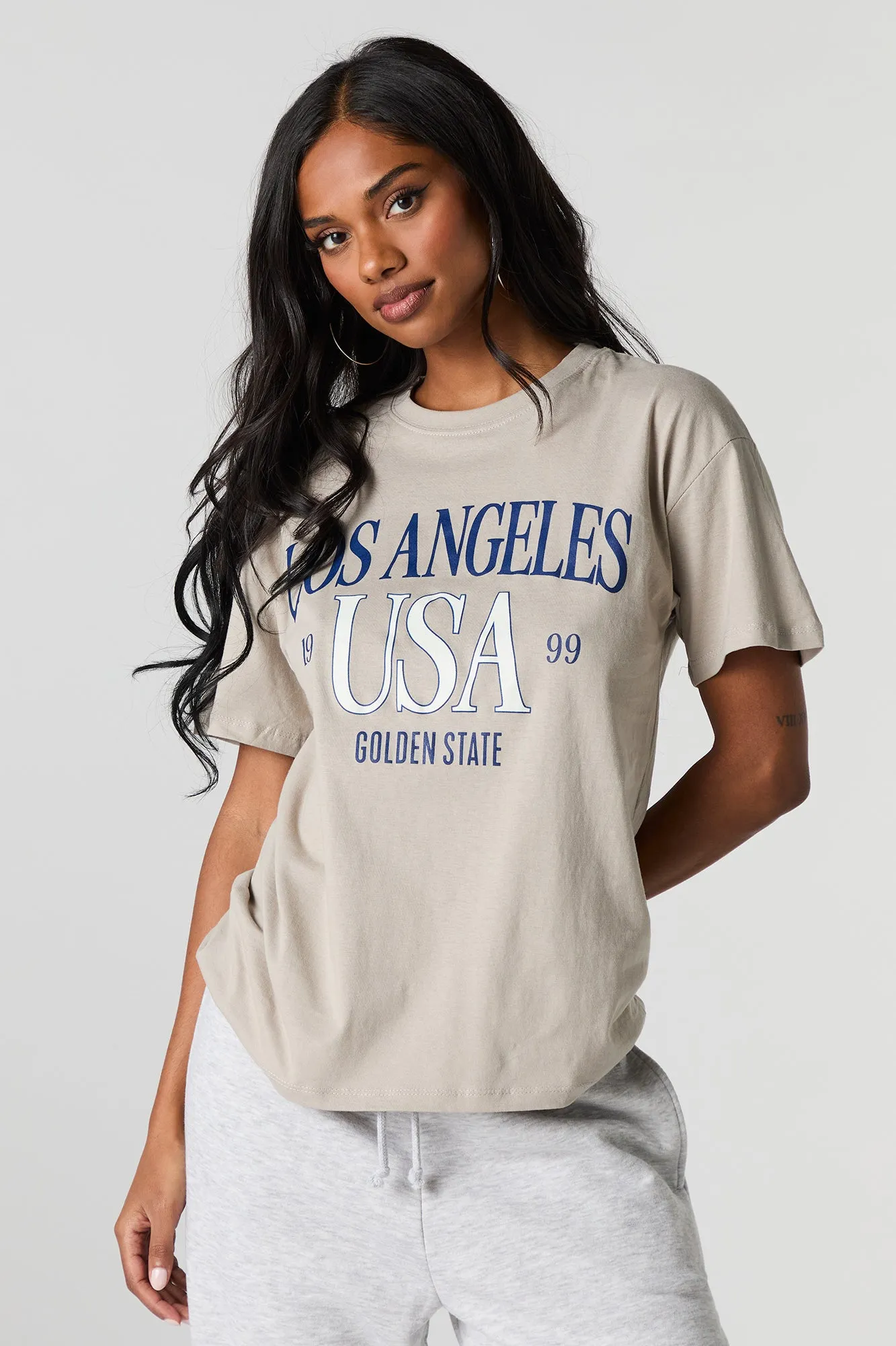 Los Angeles Graphic Boyfriend T-Shirt sold by Charlotte Russe