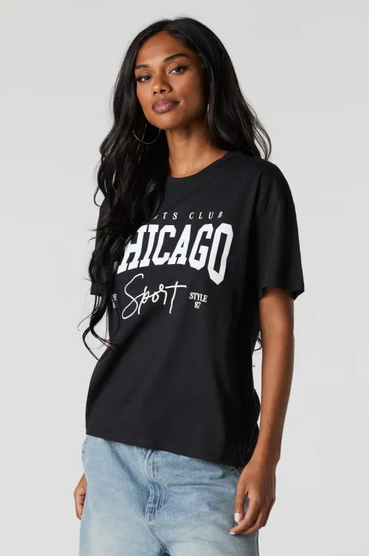 Chicago Graphic Boyfriend T-Shirt sold by Charlotte Russe