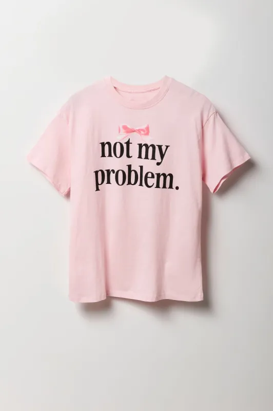 Not My Problem Graphic Boyfriend T-Shirt sold by Charlotte Russe