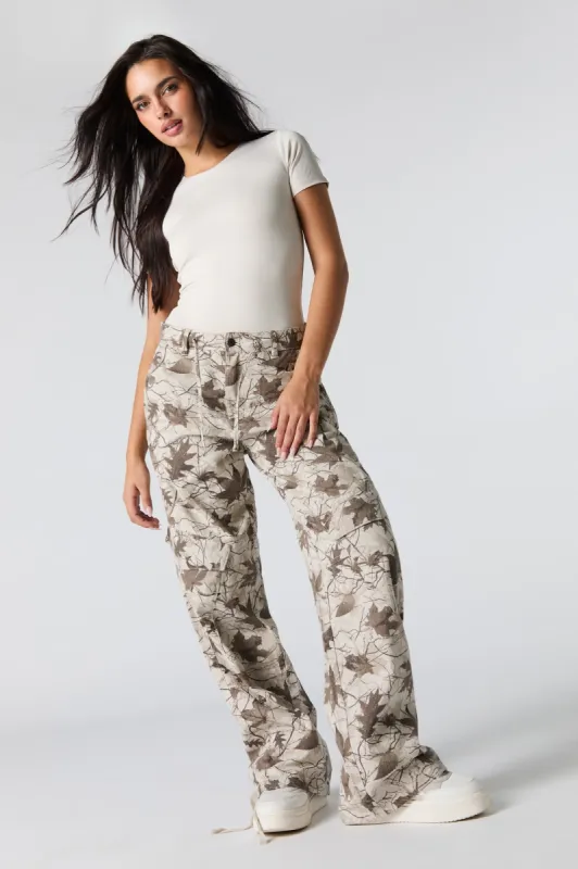 Drawstring Hem Baggy Cargo Pant sold by Charlotte Russe