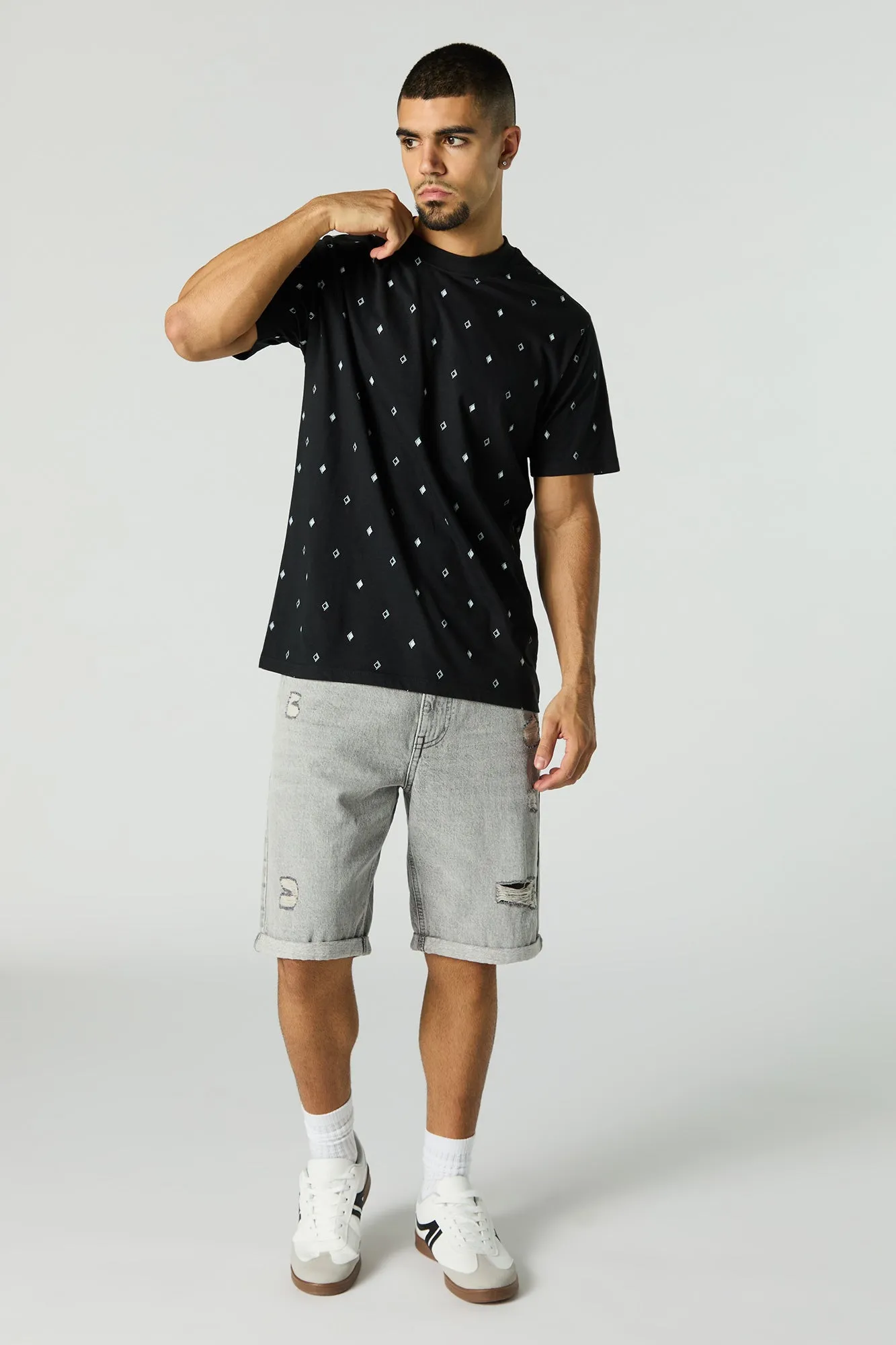 Ditsy Print Crewneck T-Shirt sold by Charlotte Russe