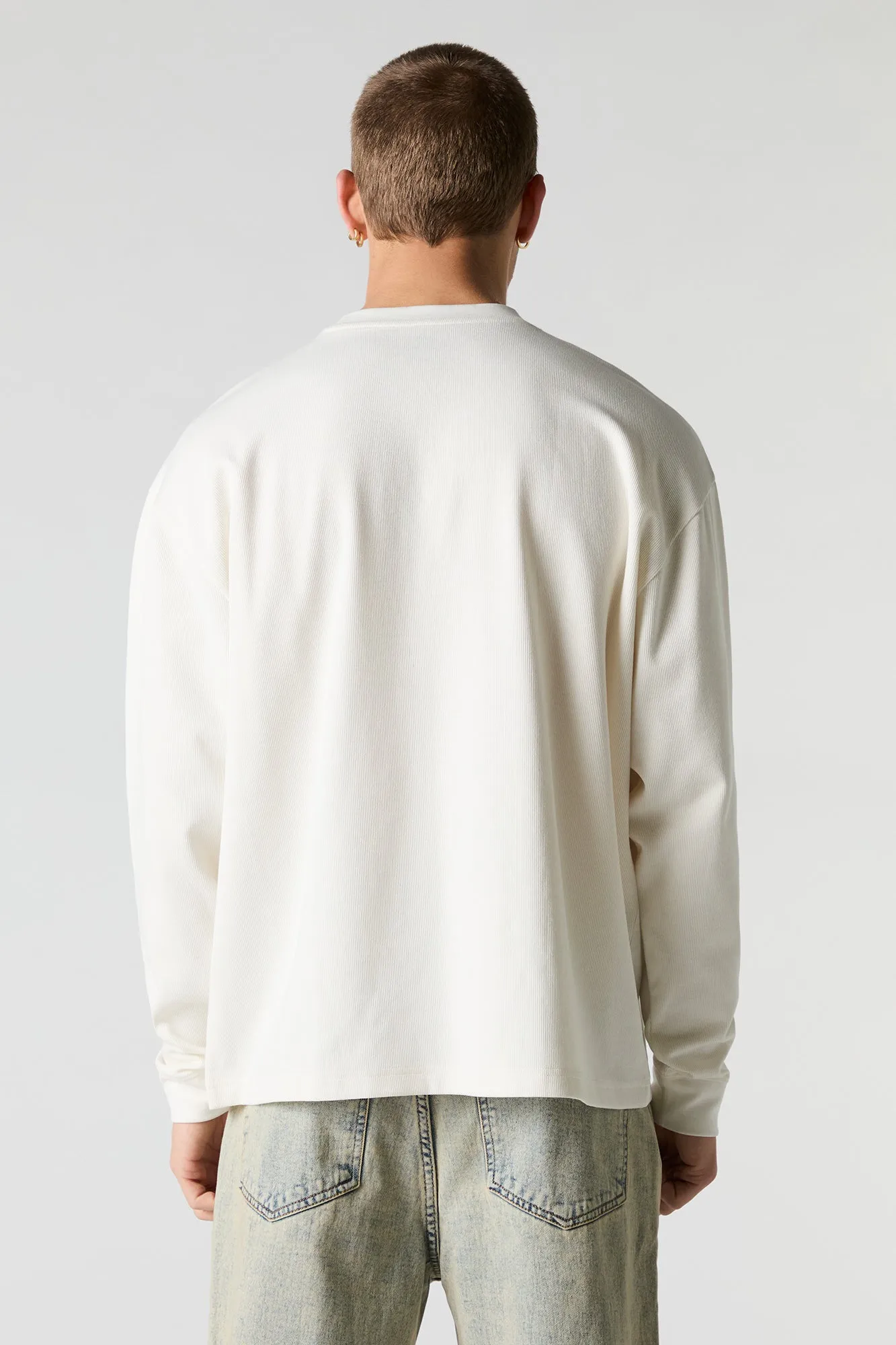 Ribbed Crewneck Sweatshirt sold by Charlotte Russe product image thumbnail 2