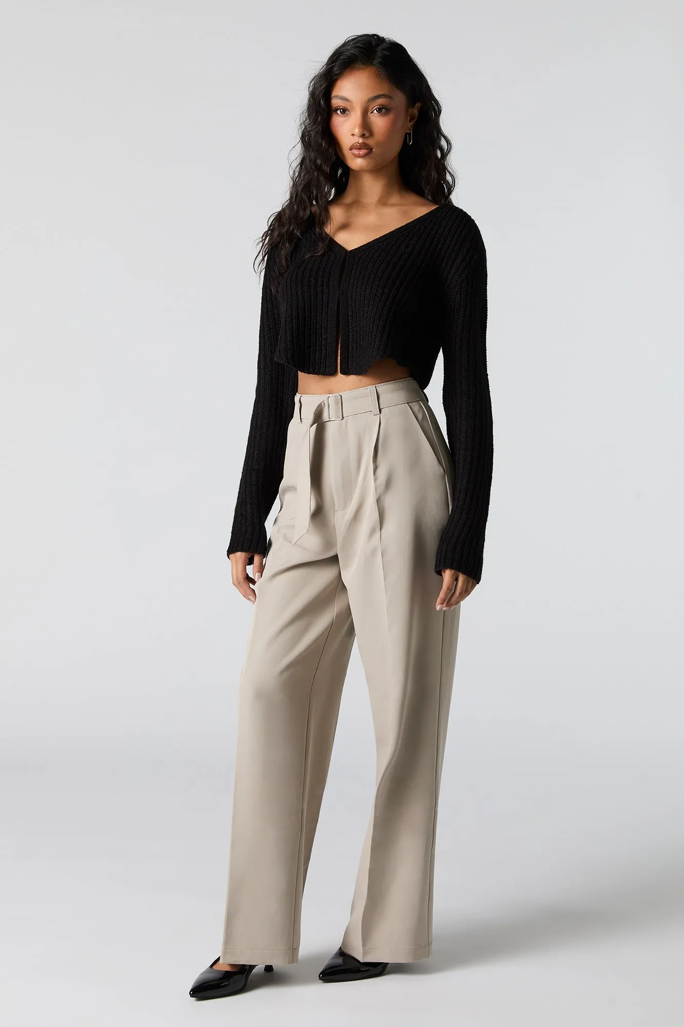 Belted Wide Leg Dress Pant sold by Charlotte Russe product image thumbnail 4