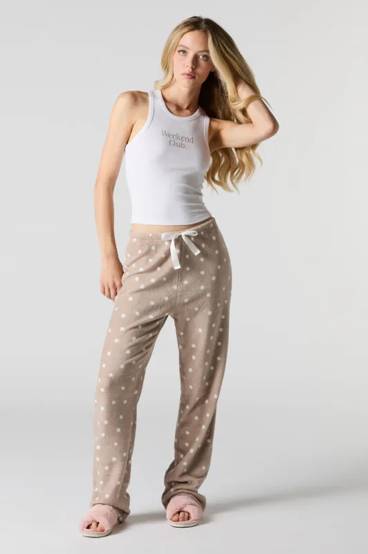 Graphic Tank & Plush Printed Pant 2 Piece Pajama Set sold by Charlotte Russe