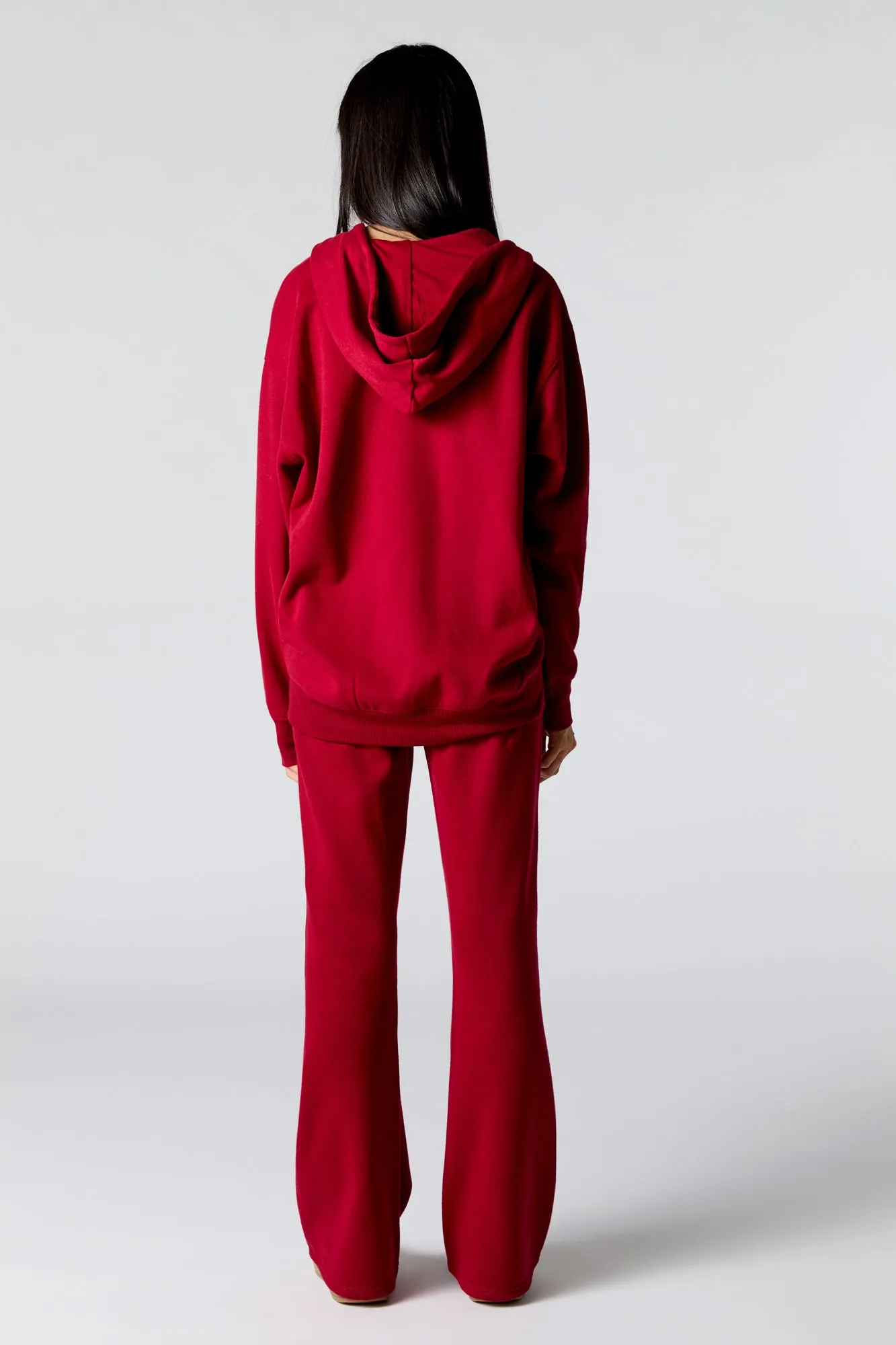 Embroidered Fleece Flare Sweatpant sold by Charlotte Russe product image thumbnail 3