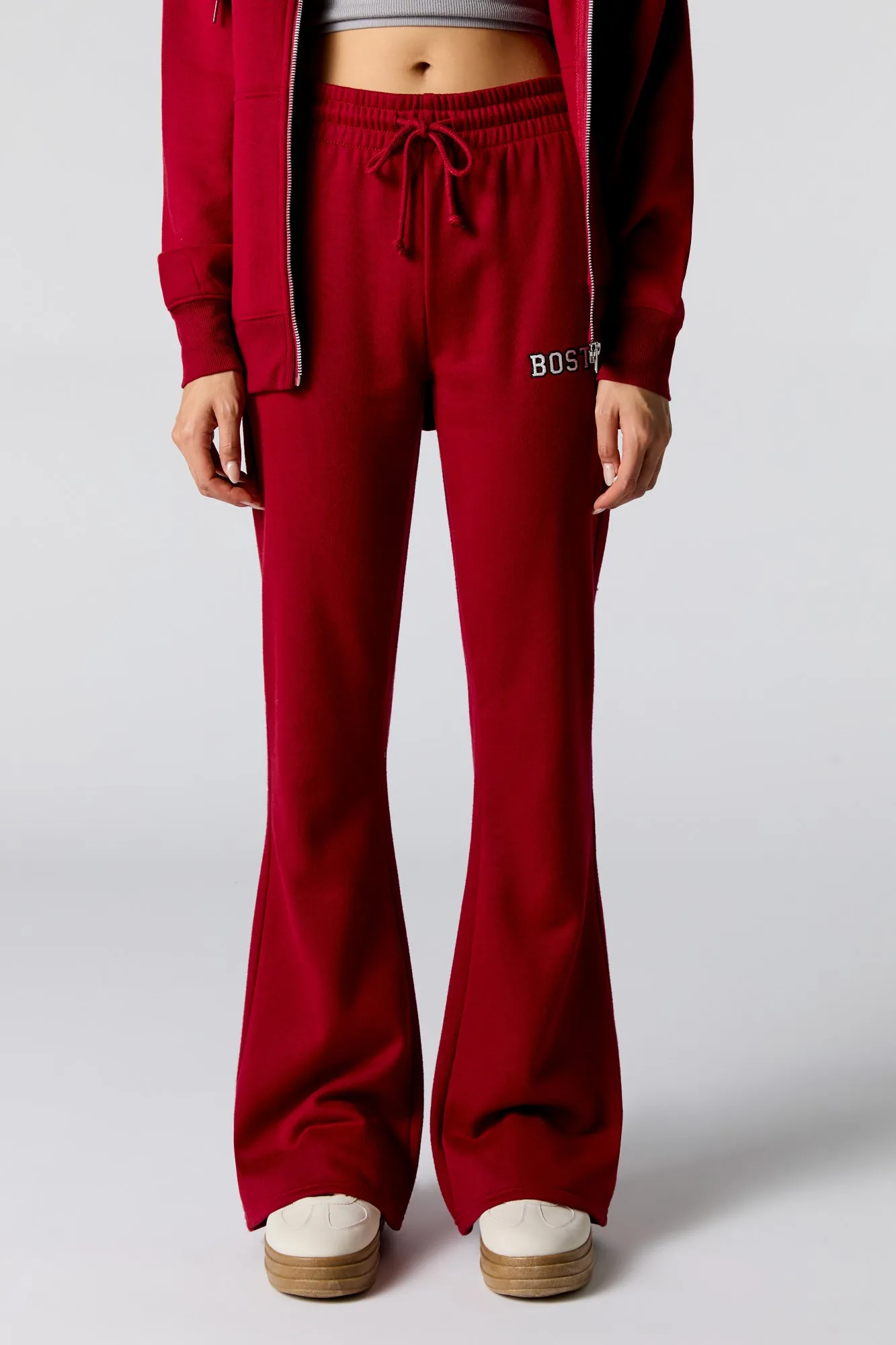 Embroidered Fleece Flare Sweatpant sold by Charlotte Russe product image thumbnail 2