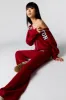 Embroidered Fleece Flare Sweatpant sold by Charlotte Russe
