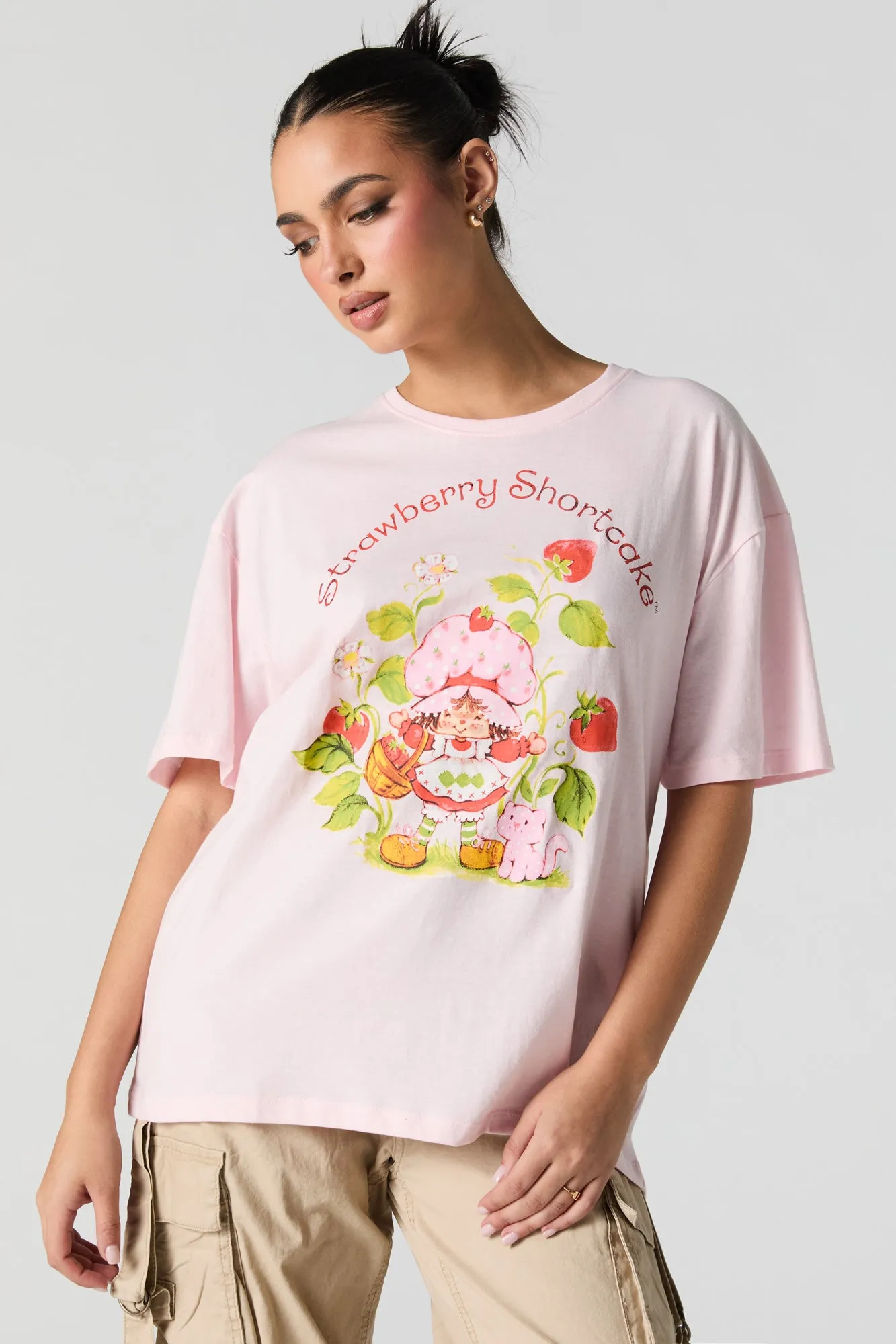 Strawberry Shortcake Graphic Boyfriend T-Shirt sold by Charlotte Russe