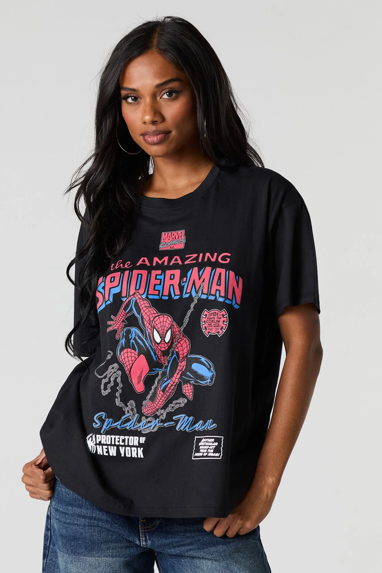 Spiderman Graphic Boyfriend T-Shirt sold by Charlotte Russe
