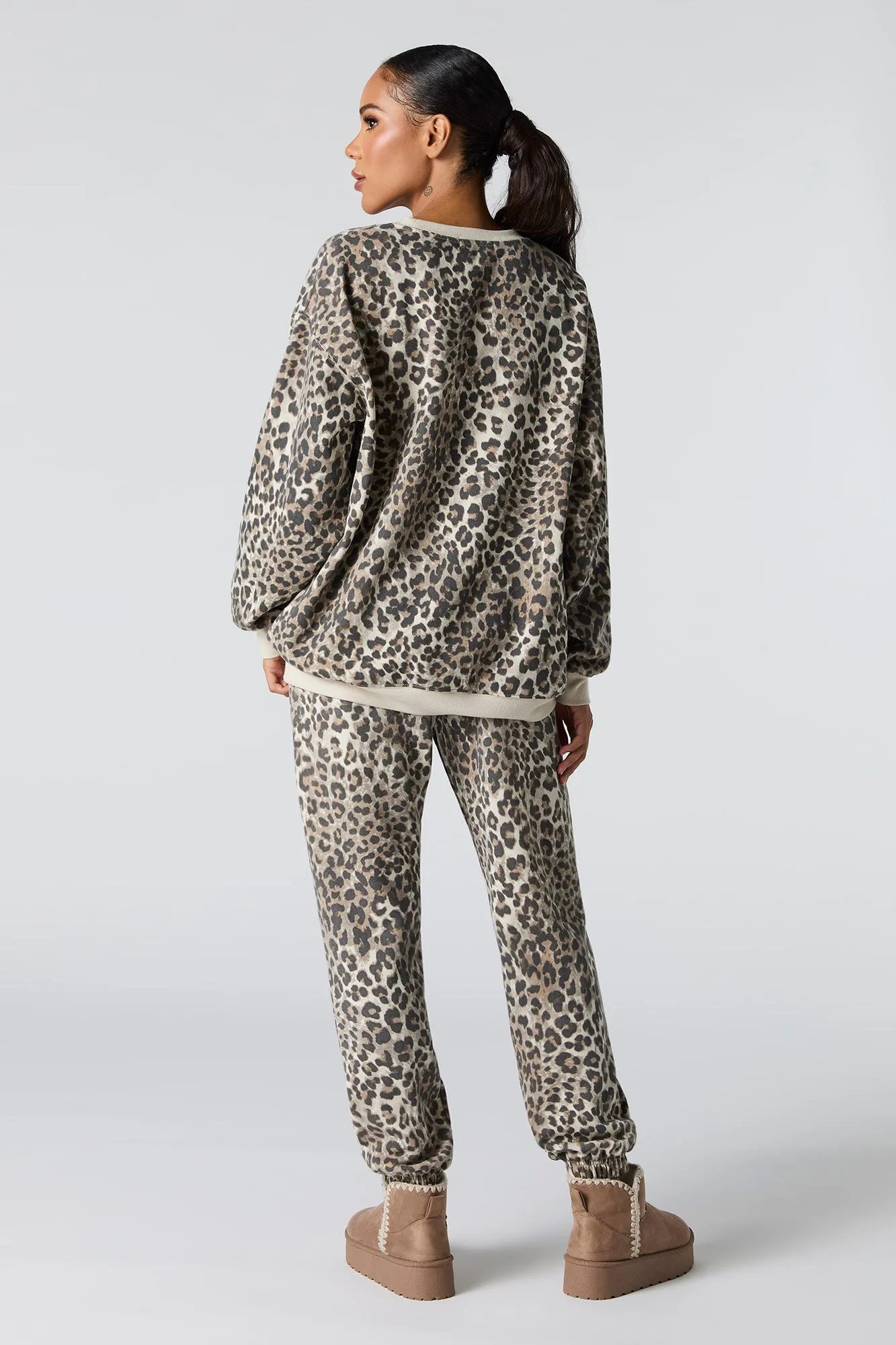 Cheetah Straight Leg Jogger sold by Charlotte Russe product image thumbnail 4