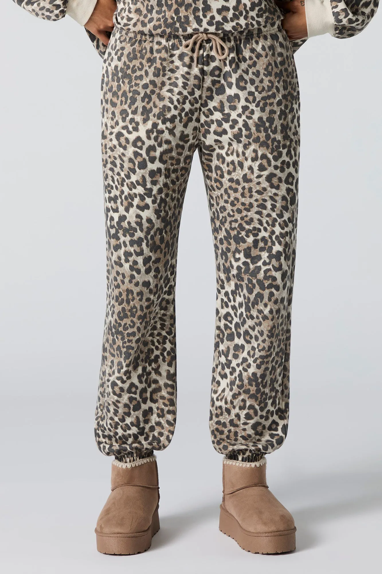 Cheetah Straight Leg Jogger sold by Charlotte Russe product image thumbnail 3