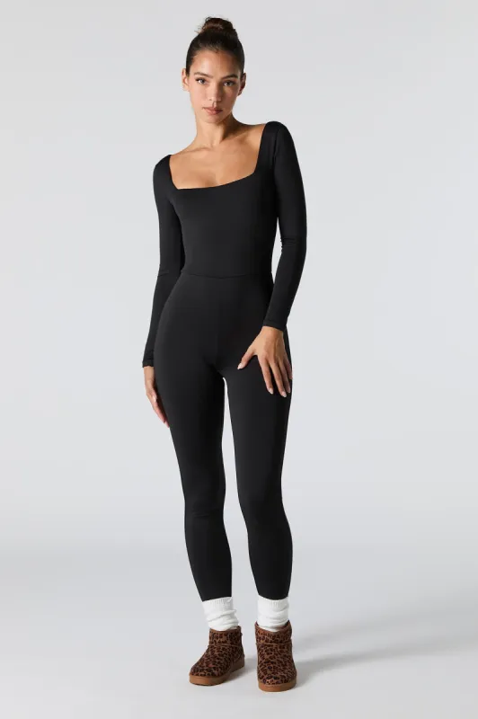 Contour Square Neck Long Sleeve Jumpsuit sold by Charlotte Russe