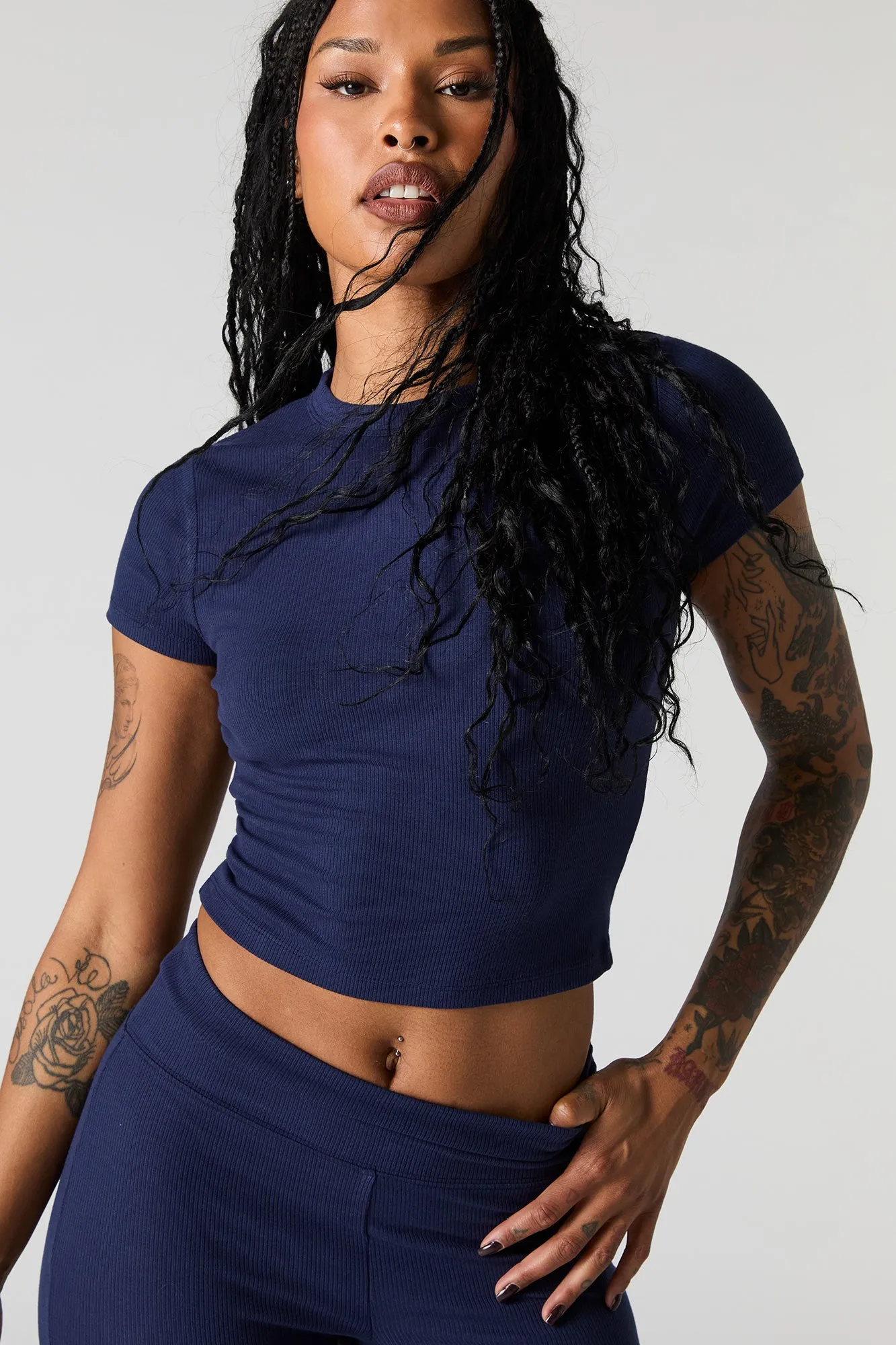 Active Soft Ribbed T-Shirt sold by Charlotte Russe