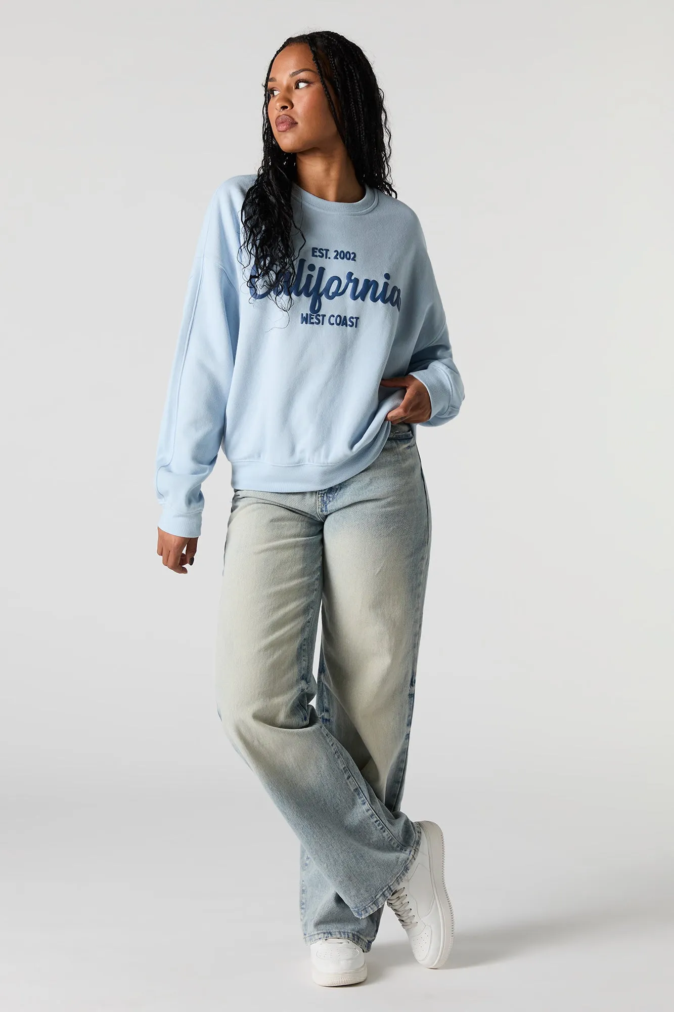 California Puff Print Fleece Sweatshirt sold by Charlotte Russe product image thumbnail 3