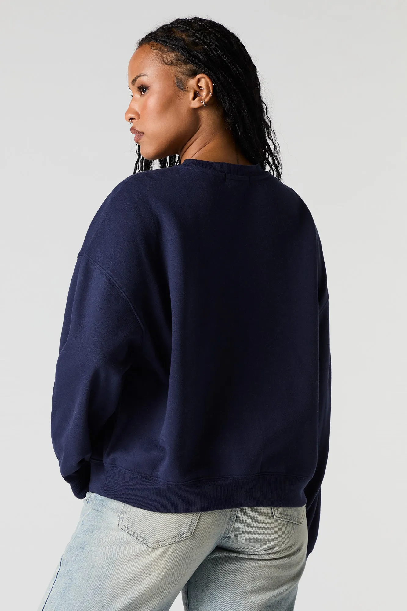 Little Dramatic Puff Print Fleece Sweatshirt sold by Charlotte Russe product image thumbnail 2