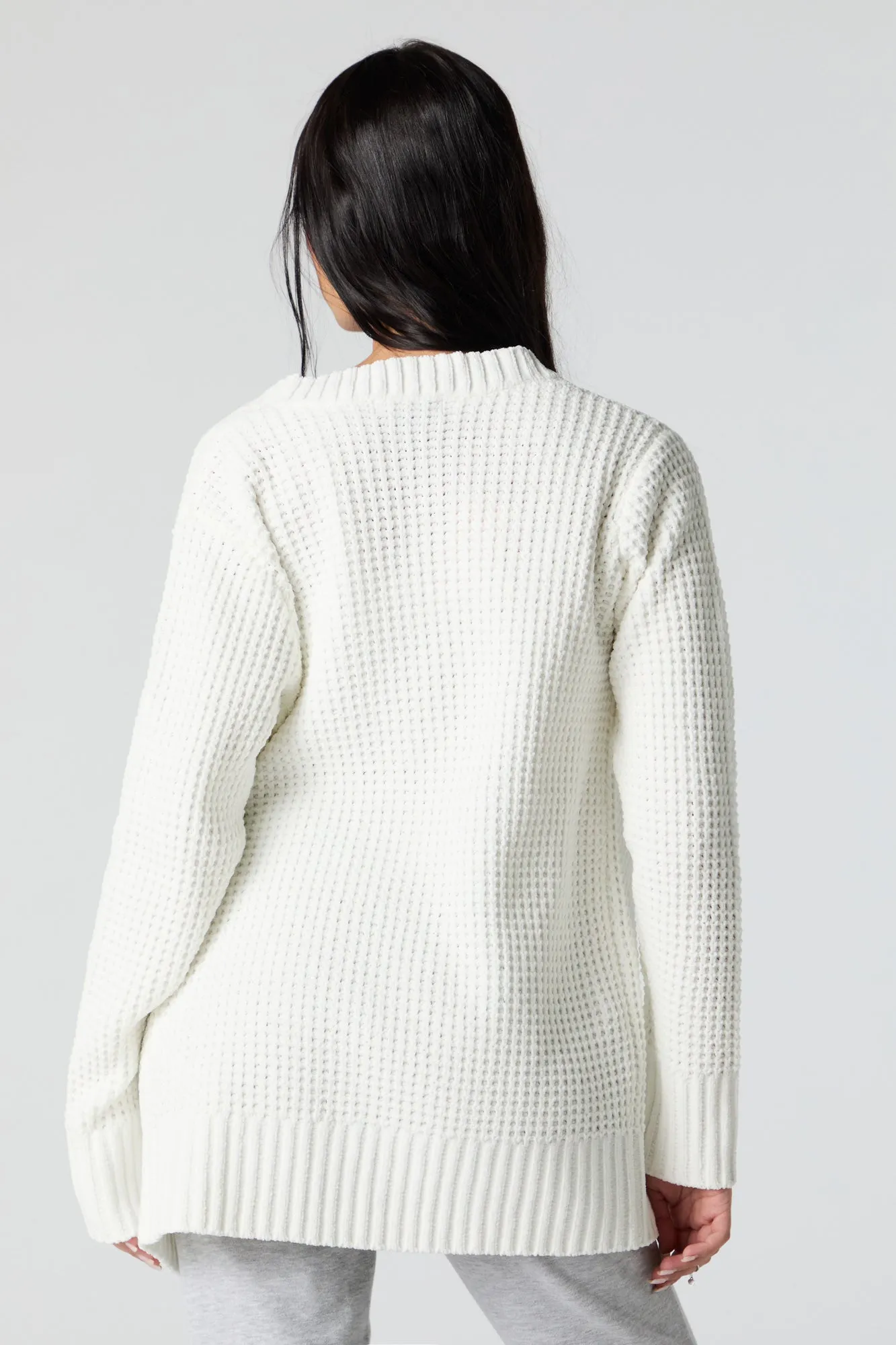 Waffle Knit Long Sleeve Cardigan sold by Charlotte Russe product image thumbnail 5