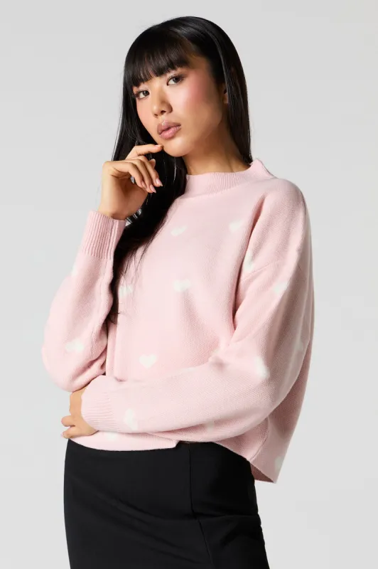 Heart Jacquard Knit Sweater sold by Charlotte Russe