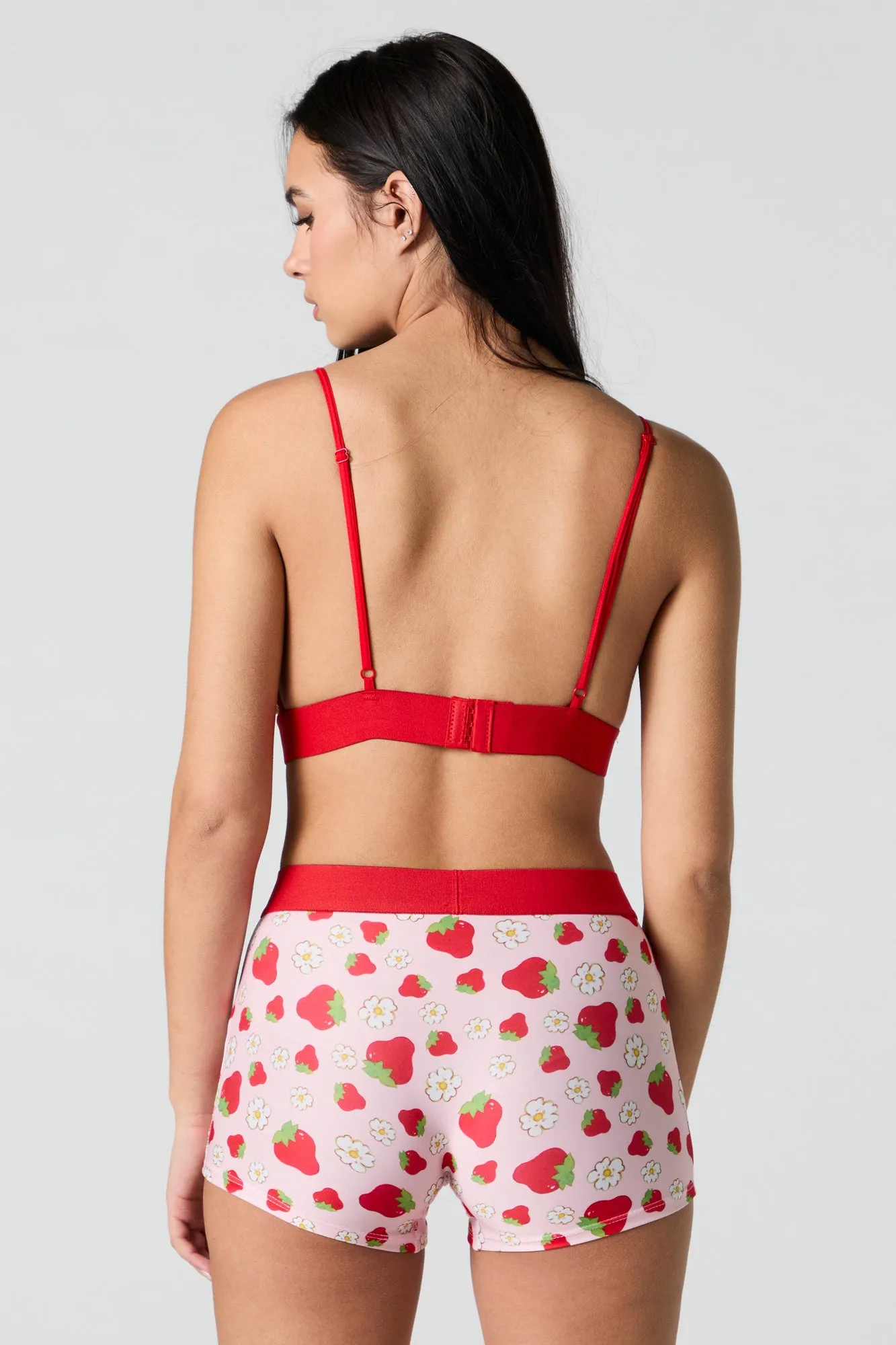 Strawberry Shortcake Triangle Bralette & Boy Short 2 Piece Set sold by Charlotte Russe product image thumbnail 3