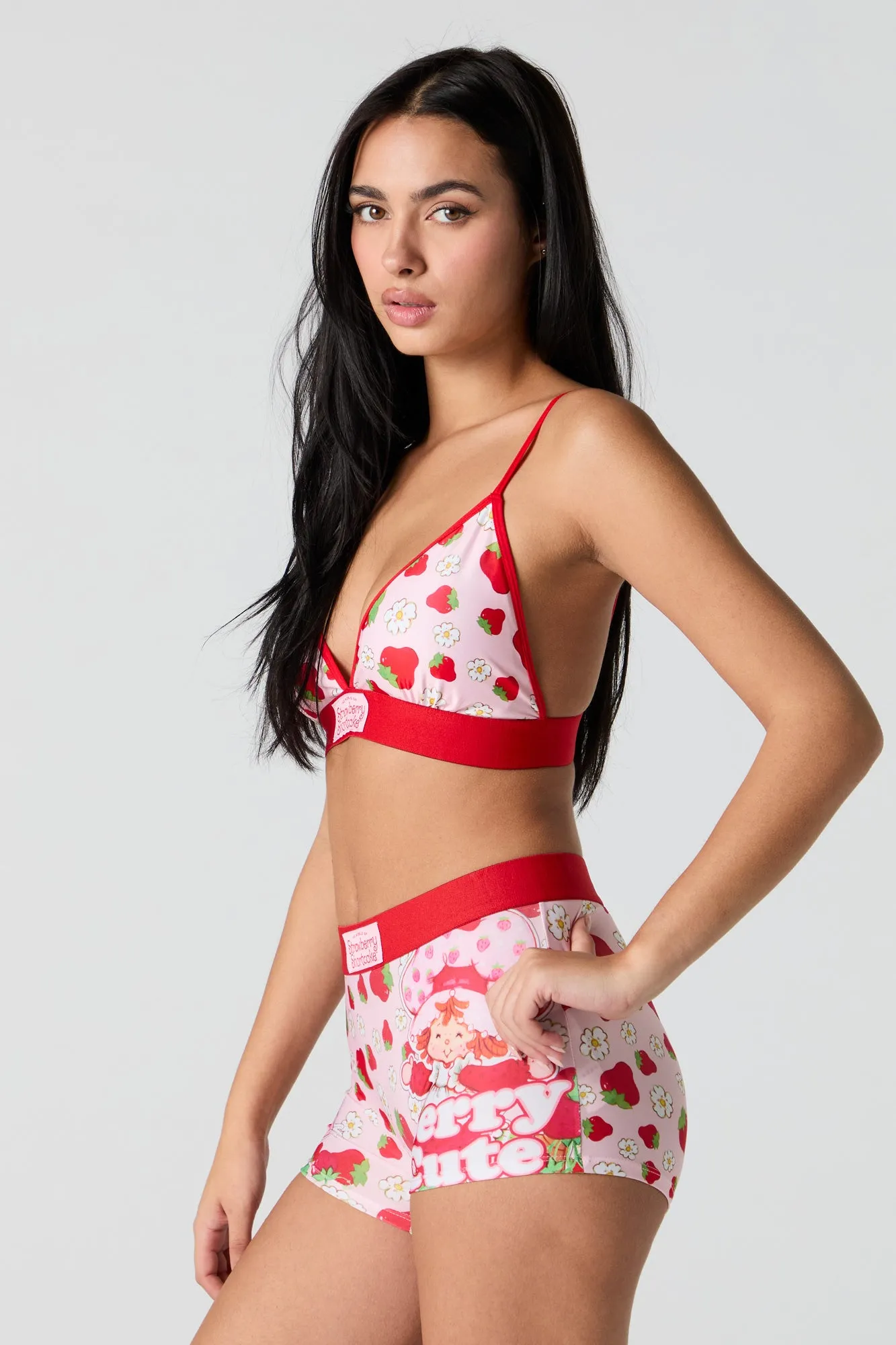 Strawberry Shortcake Triangle Bralette & Boy Short 2 Piece Set sold by Charlotte Russe product image thumbnail 2
