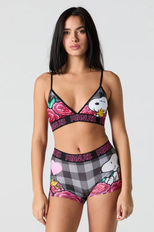 Peanuts Triangle Bralette & Boy Short 2 Piece Set sold by Charlotte Russe