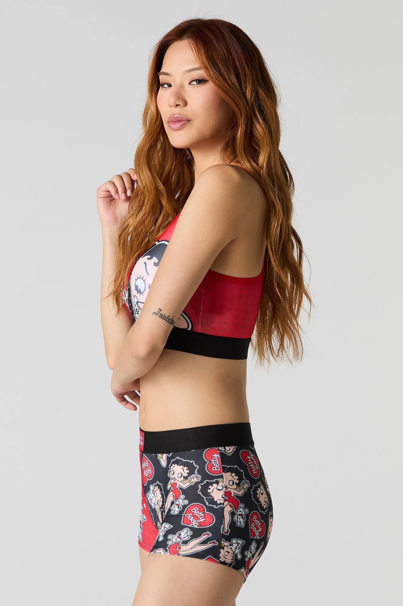 Betty Boop Sports Bra & Boy Short 2 Piece Set sold by Charlotte Russe product image thumbnail 2