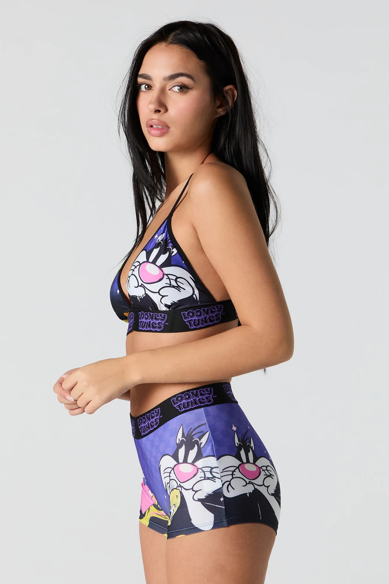 Looney Tunes Triangle Bralette & Boy Short 2 Piece Set sold by Charlotte Russe product image thumbnail 2