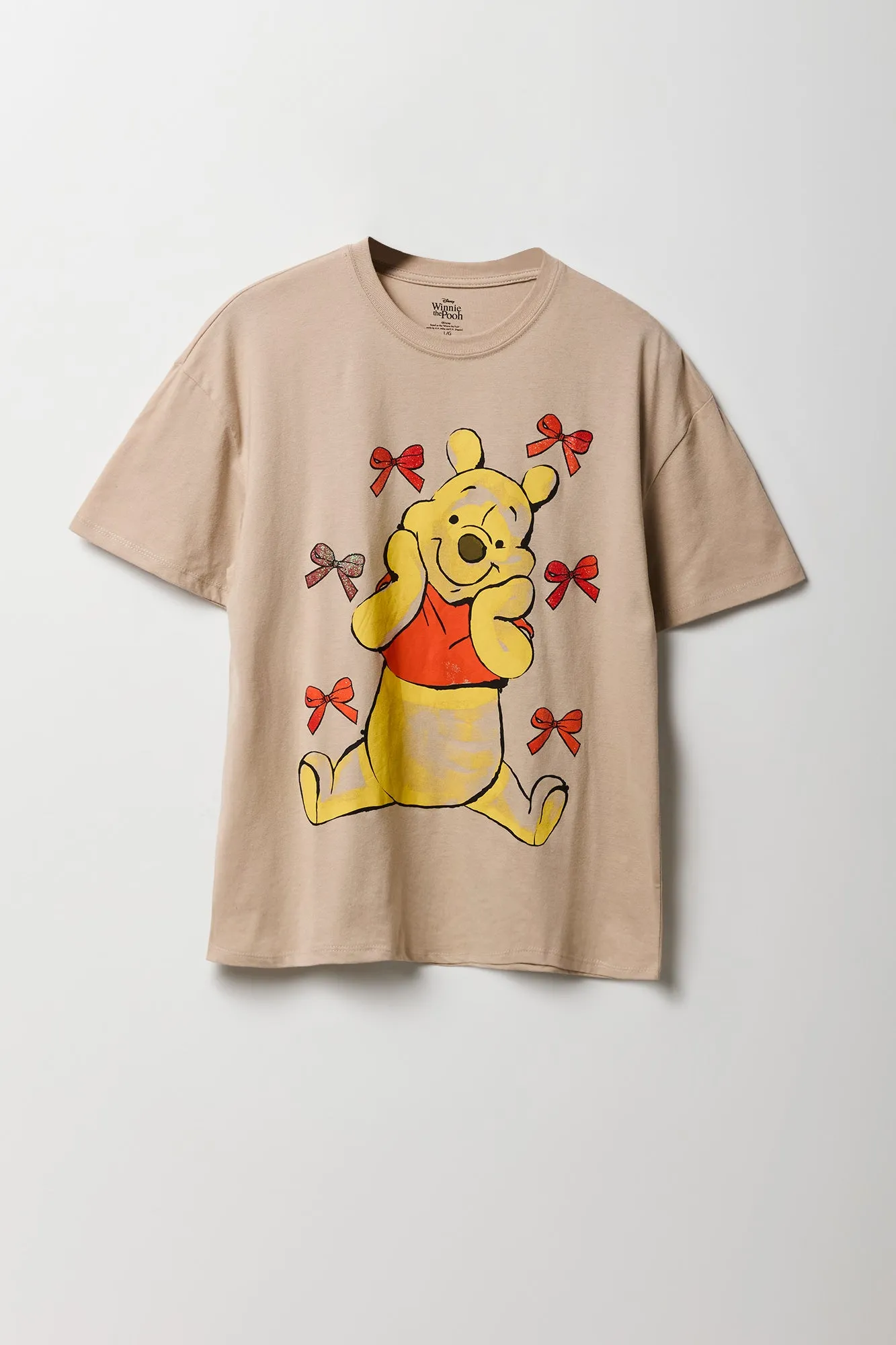 Winnie the Pooh Bow Graphic Boyfriend T-Shirt sold by Charlotte Russe