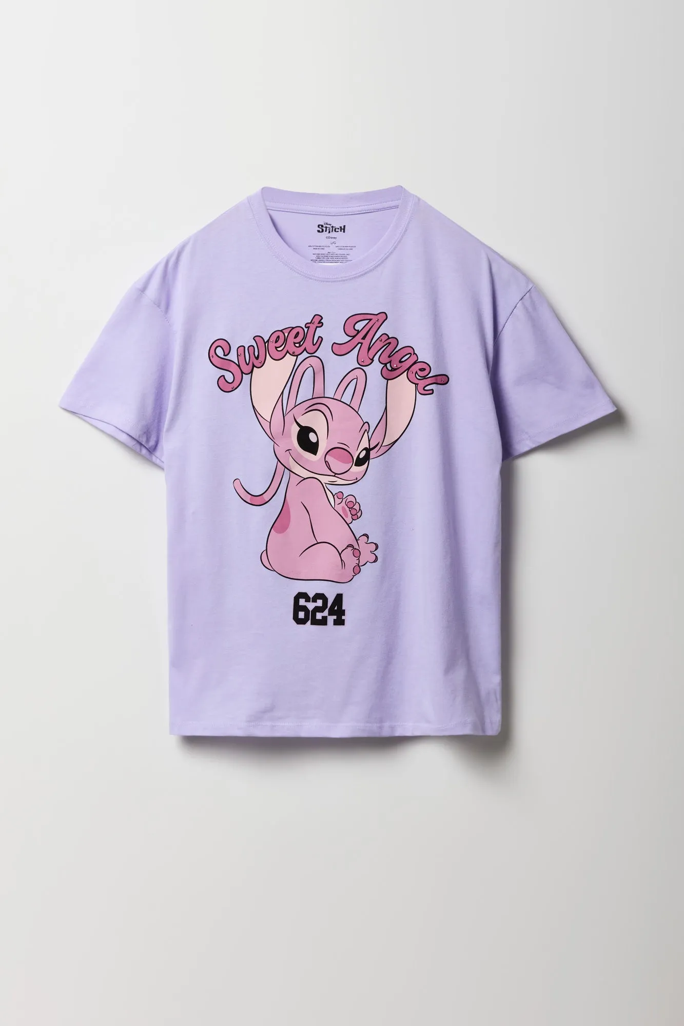 Angel Rhinestone Graphic Boyfriend T-Shirt sold by Charlotte Russe