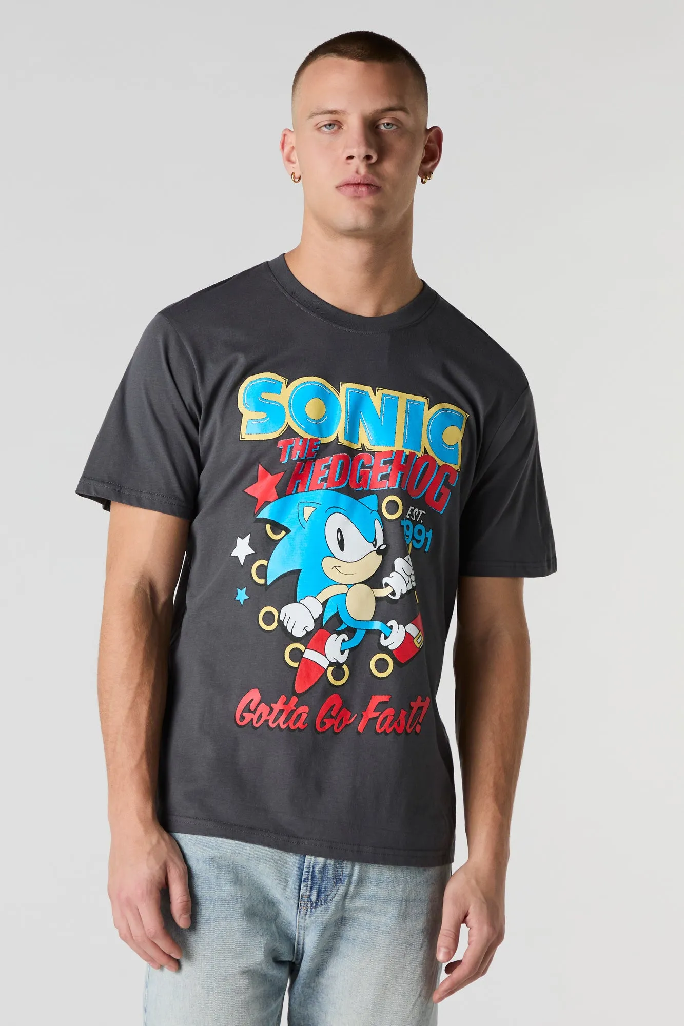 Sonic the Hedgehog Graphic T-Shirt sold by Charlotte Russe