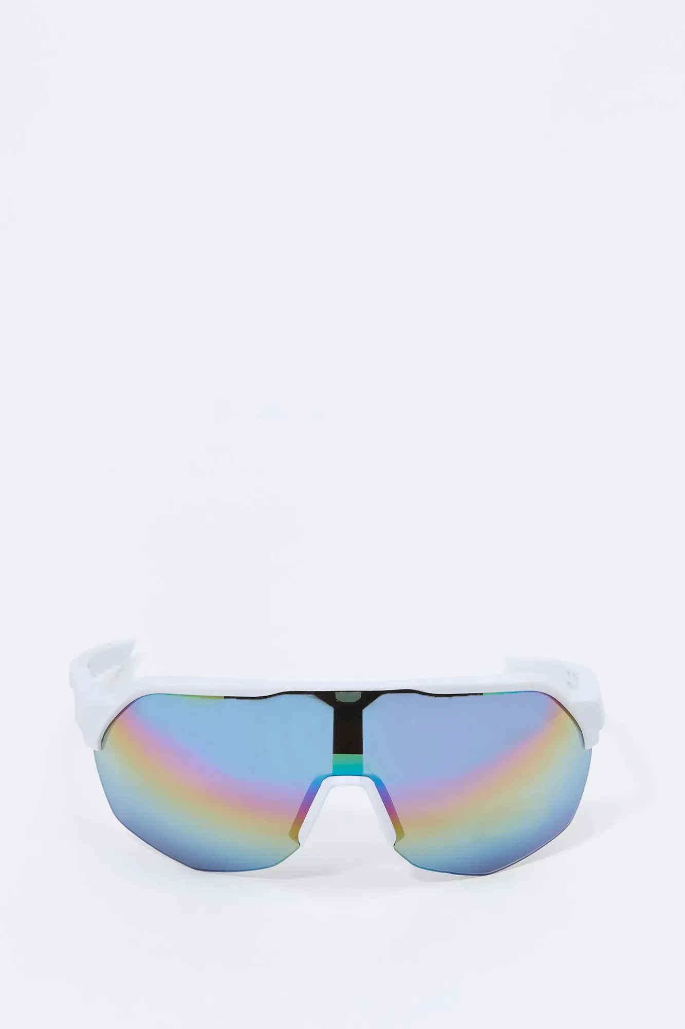 Rimless Curved Shield Sunglasses sold by Charlotte Russe