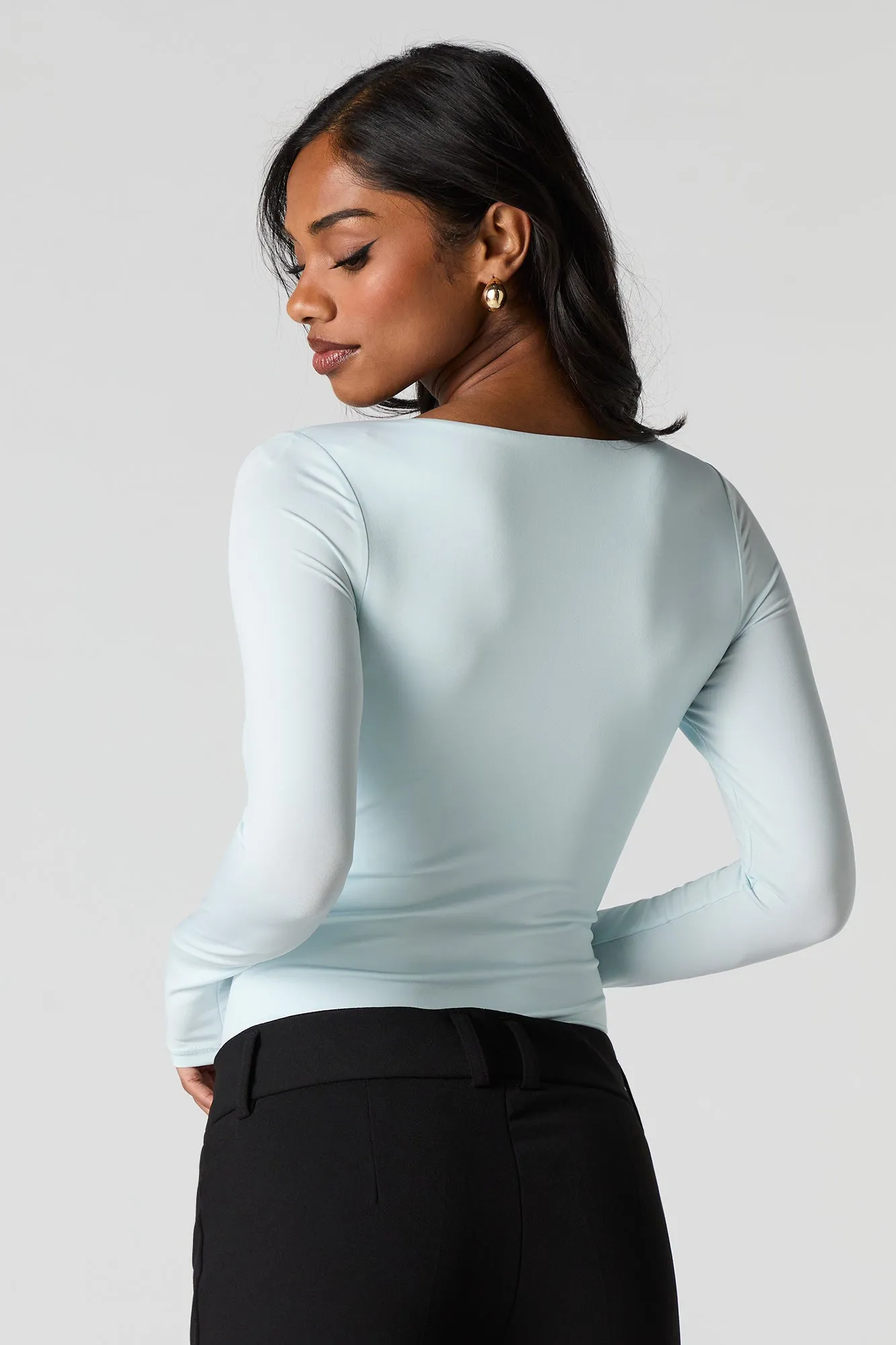 Contour Sweetheart Long Sleeve Bodysuit sold by Charlotte Russe product image thumbnail 2
