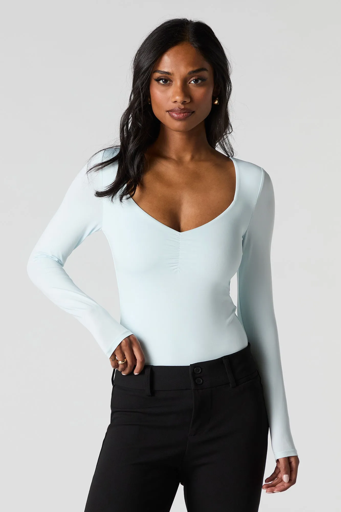 Contour Sweetheart Long Sleeve Bodysuit sold by Charlotte Russe