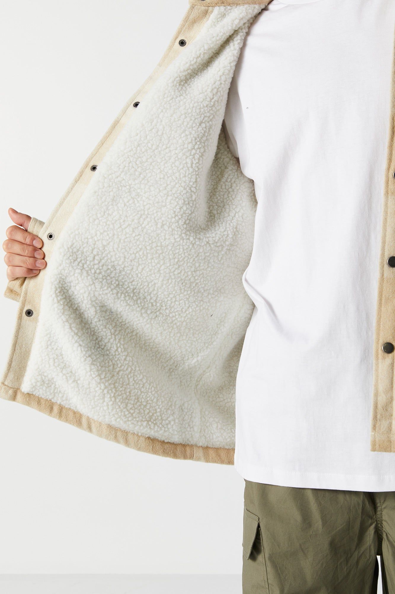 Faux Fur Lined Plaid Shacket sold by Charlotte Russe product image thumbnail 12