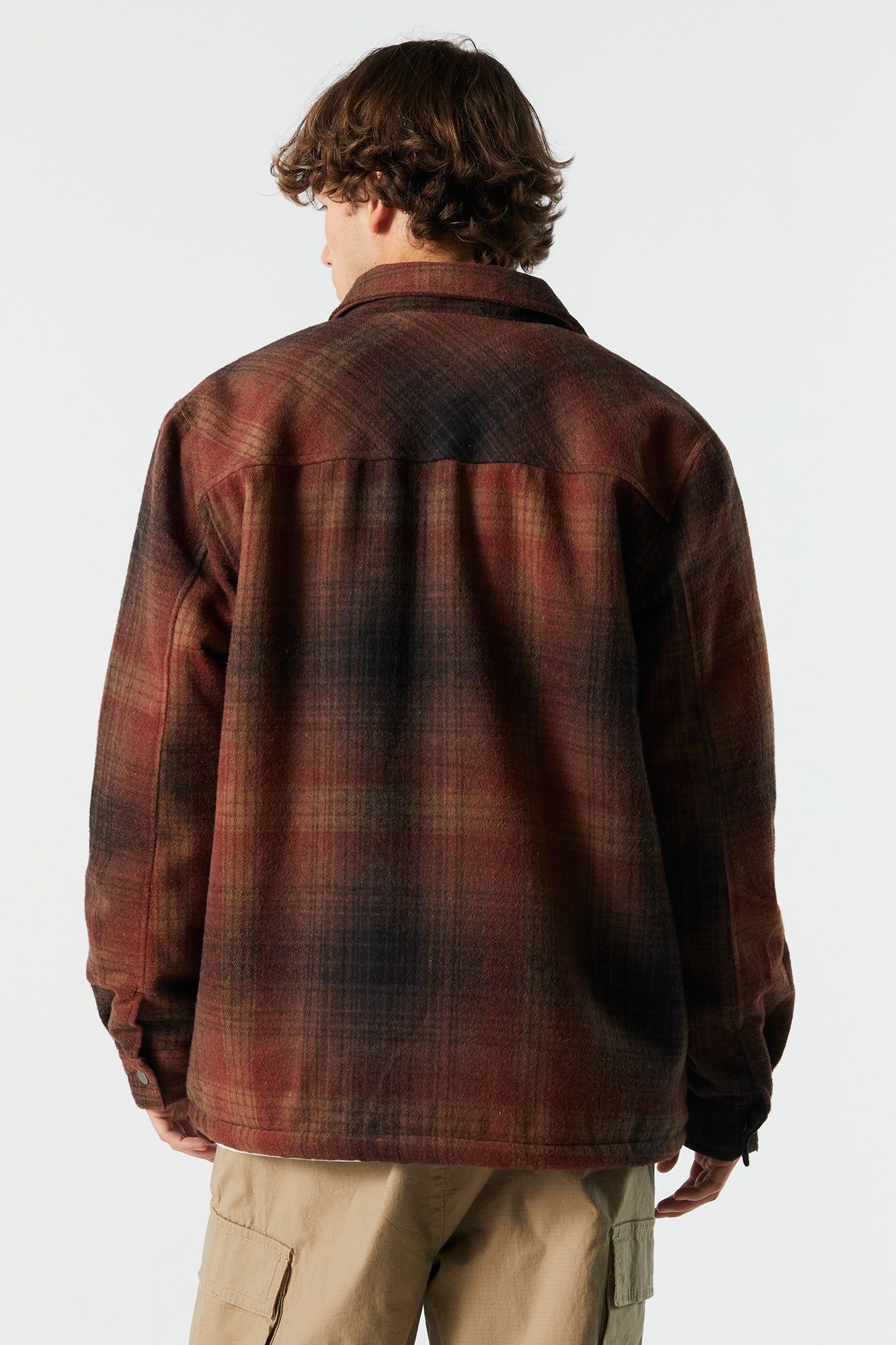 Faux Fur Lined Plaid Shacket sold by Charlotte Russe product image thumbnail 2