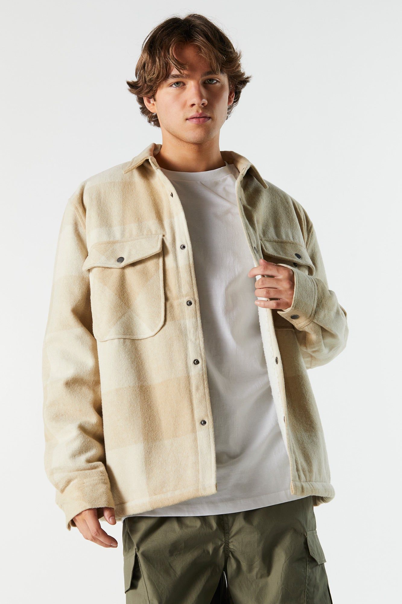 Faux Fur Lined Plaid Shacket sold by Charlotte Russe product image thumbnail 9