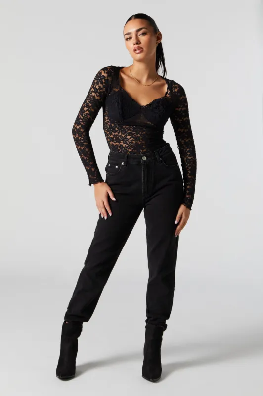High Rise Black Wash Mom Jean sold by Charlotte Russe