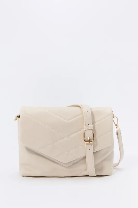 Chevron Quilted Crossbody Purse sold by Charlotte Russe