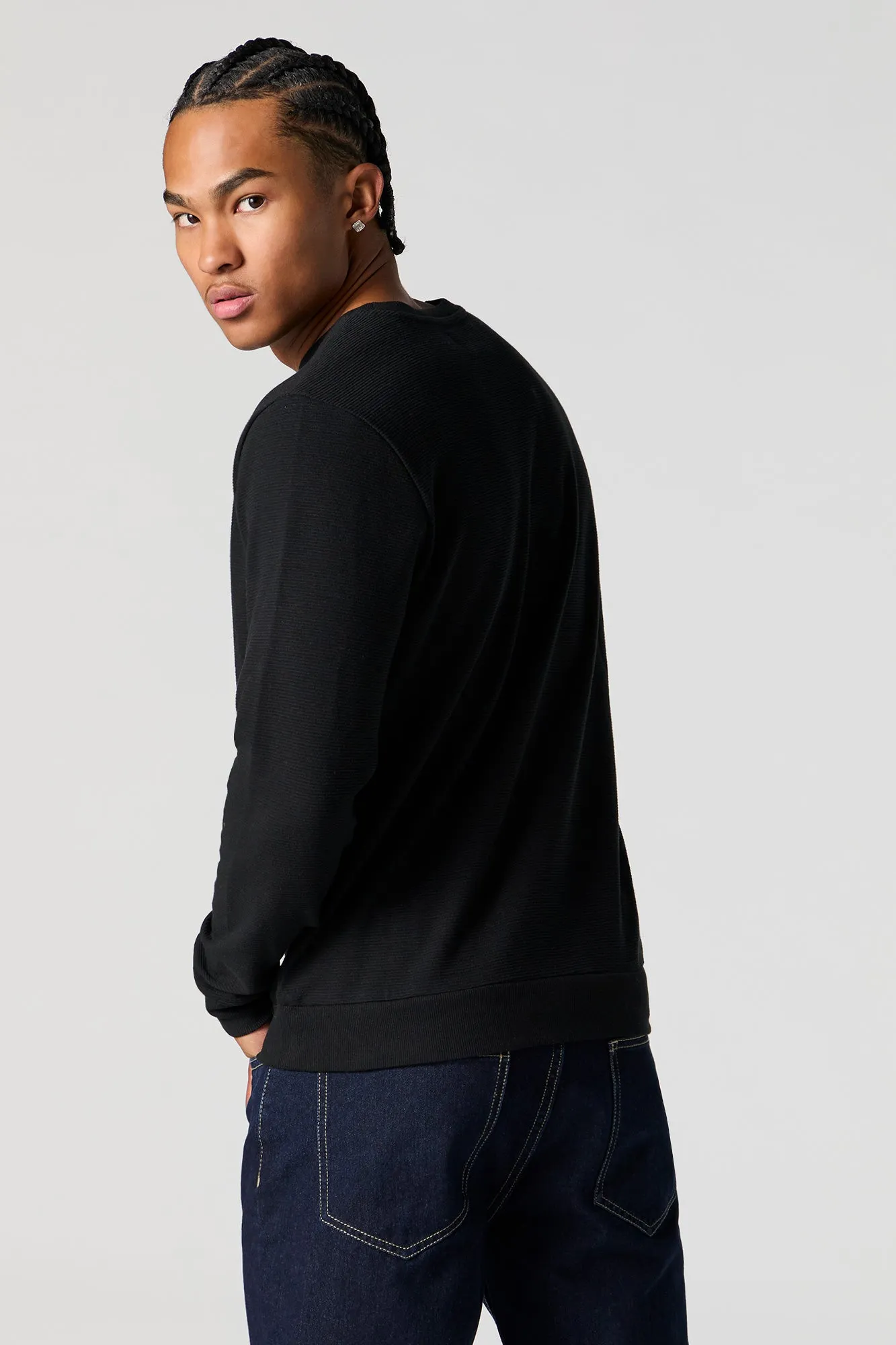 Ribbed Knit Long Sleeve Top sold by Charlotte Russe product image thumbnail 5