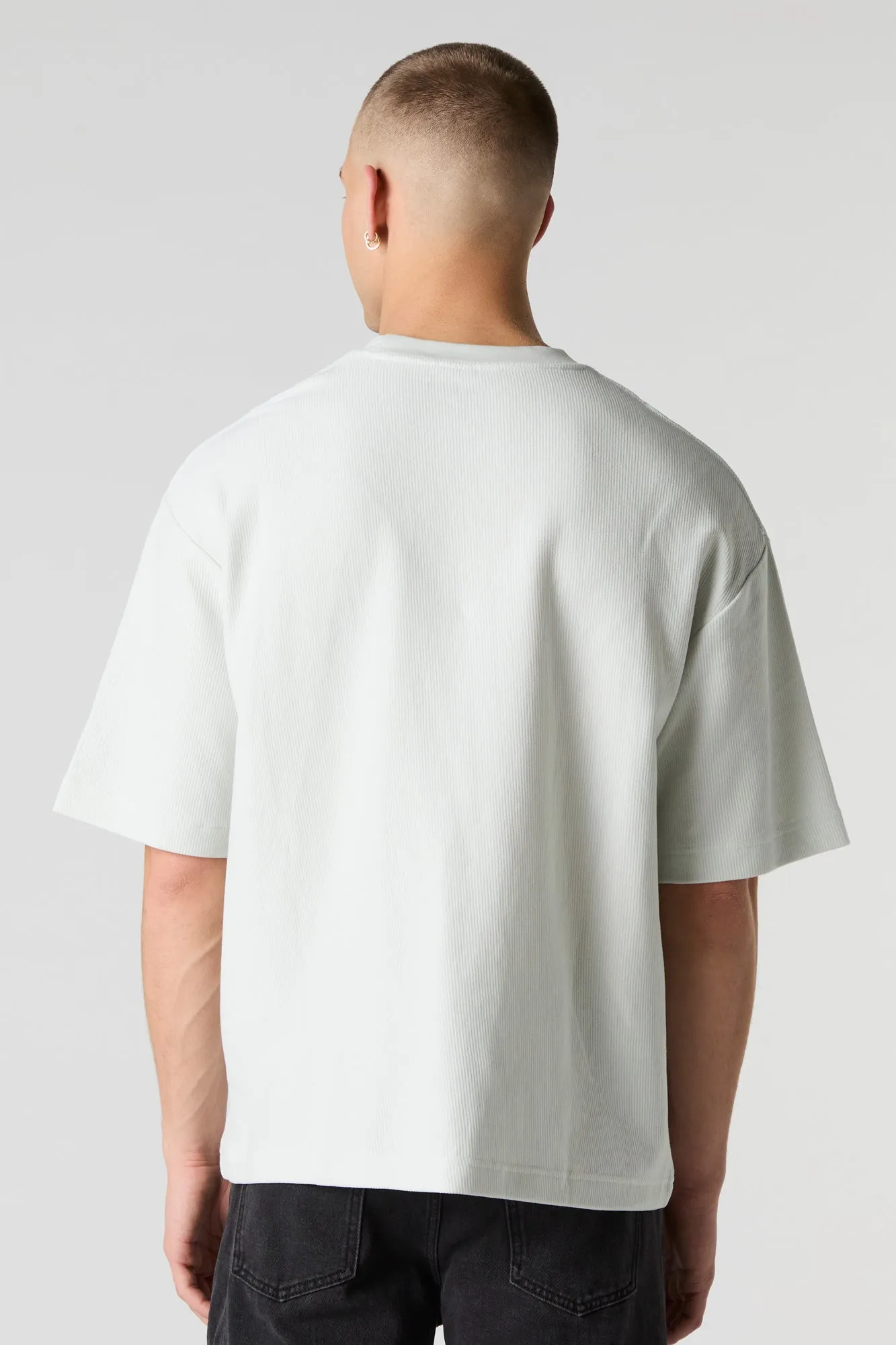 Ribbed Knit Boxy T-Shirt sold by Charlotte Russe product image thumbnail 2