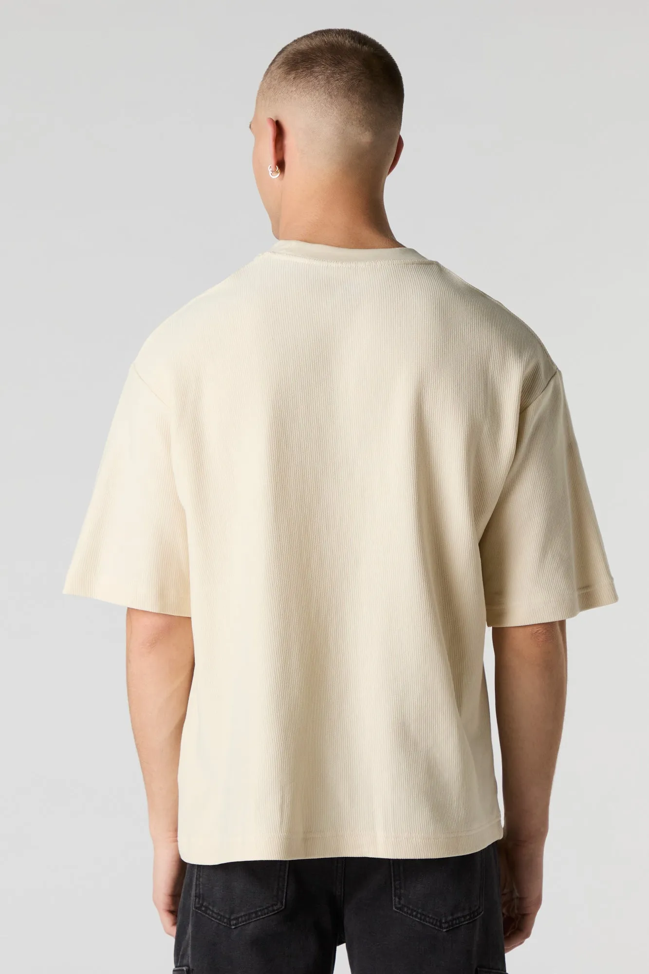 Ribbed Knit Boxy T-Shirt sold by Charlotte Russe product image thumbnail 5