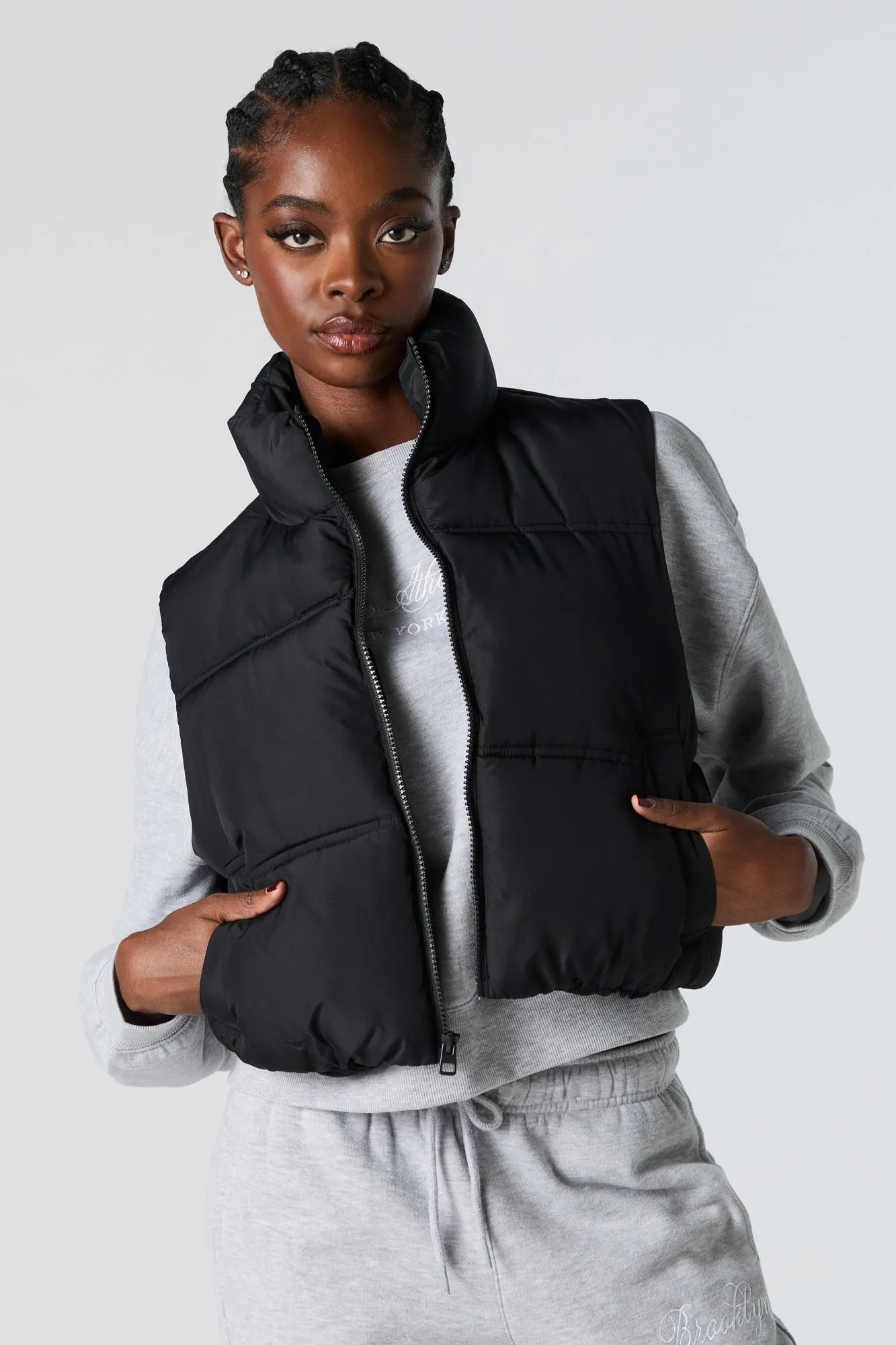 Cropped Puffer Vest sold by Charlotte Russe product image thumbnail 2
