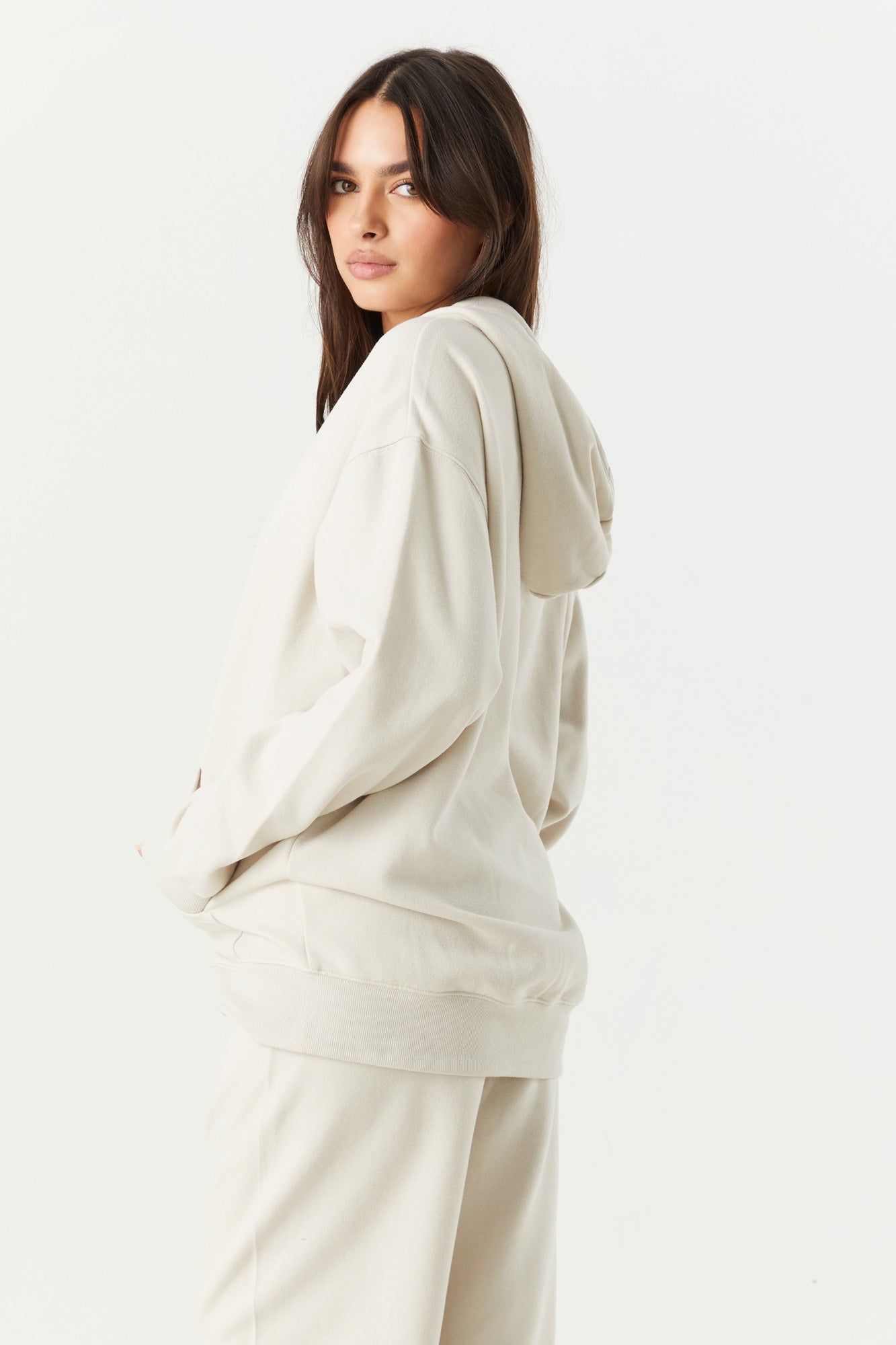 Solid Fleece Oversized Zip-Up Hoodie sold by Charlotte Russe product image thumbnail 5