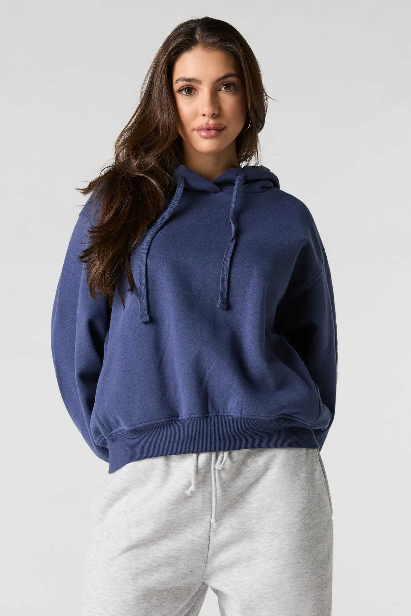 Oversized Solid Fleece Hoodie sold by Charlotte Russe product image thumbnail 4
