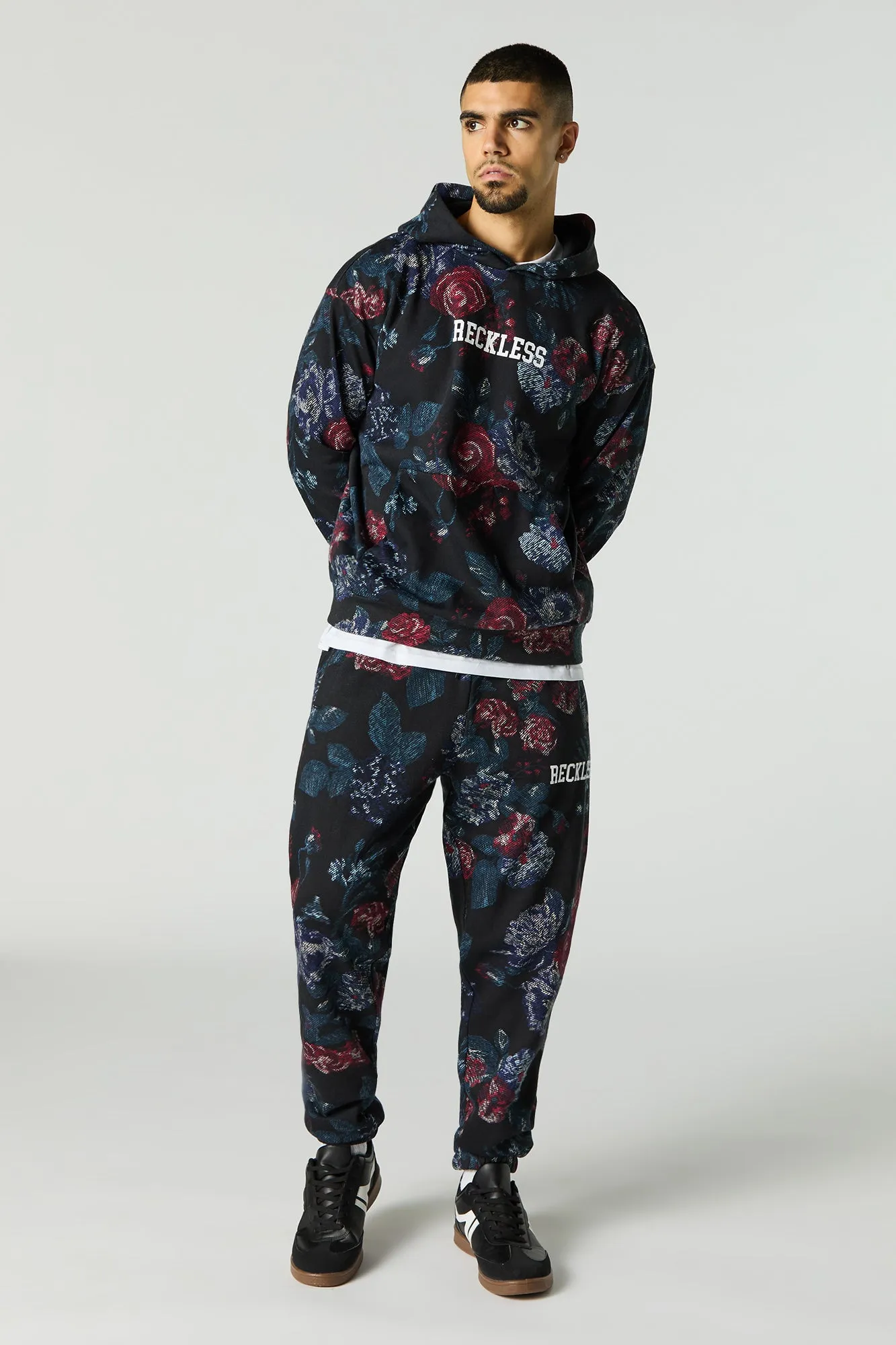 Floral Print Fleece Jogger sold by Charlotte Russe product image thumbnail 3