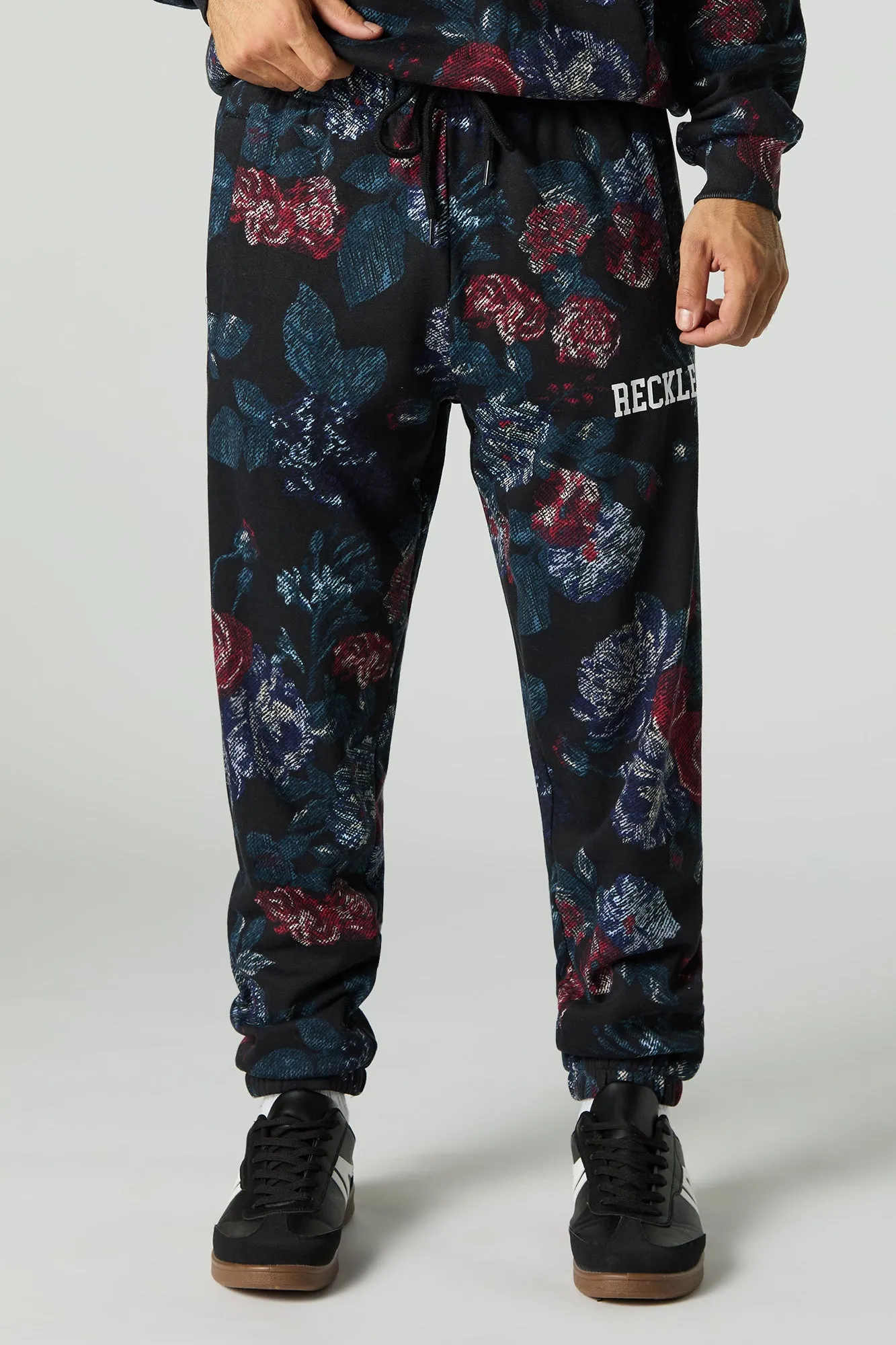 Floral Print Fleece Jogger sold by Charlotte Russe product image thumbnail 2