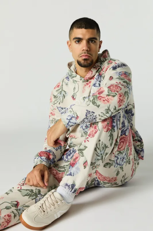 Floral Print Fleece Hoodie sold by Charlotte Russe