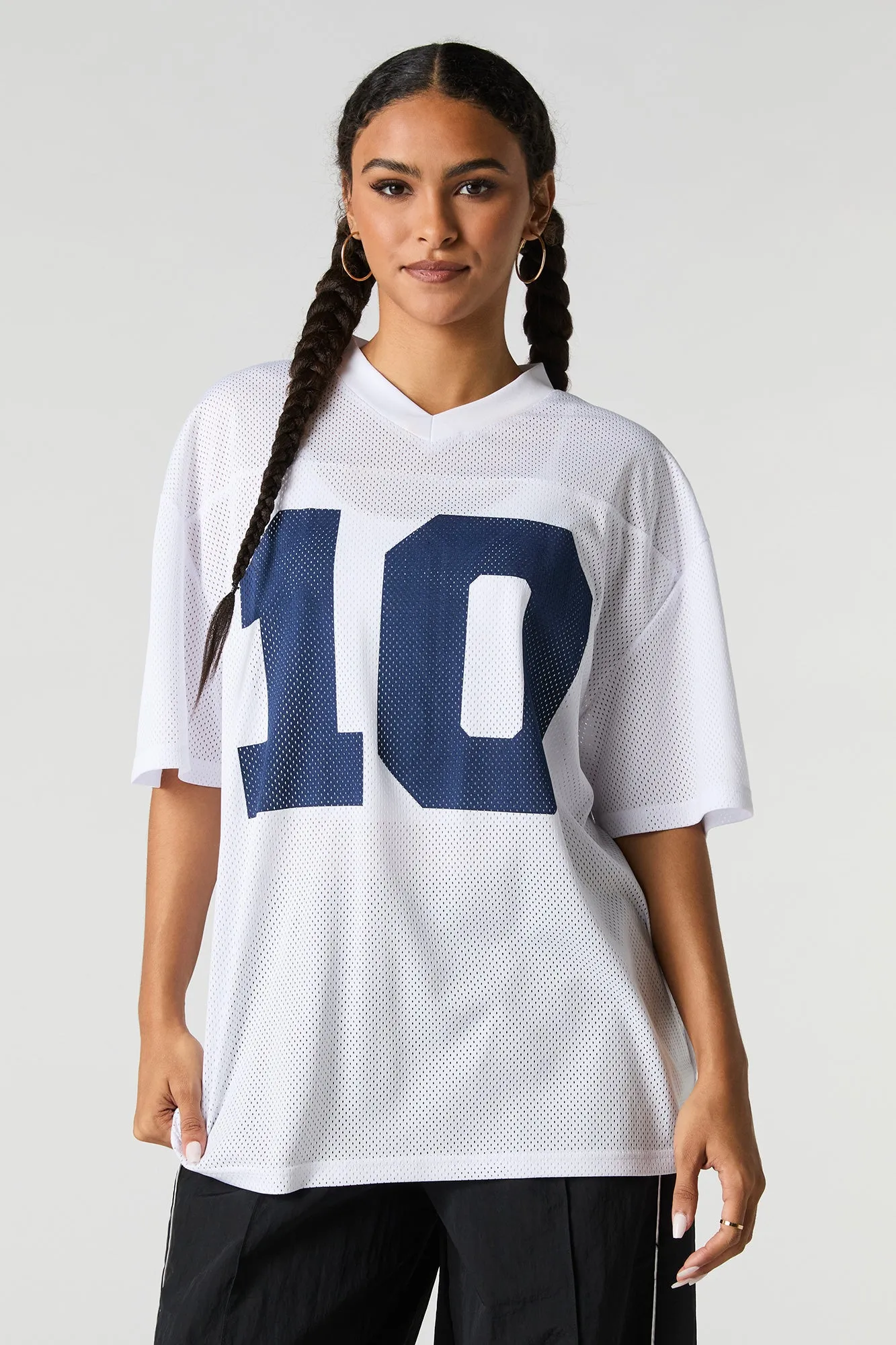 Graphic Mesh Football Jersey sold by Charlotte Russe product image thumbnail 4