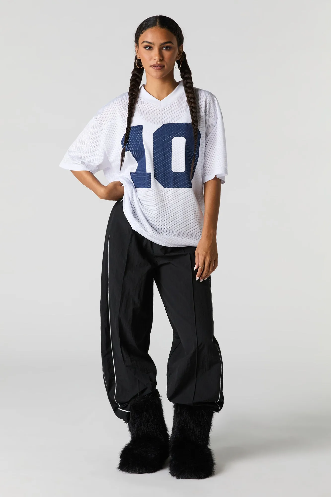 Graphic Mesh Football Jersey sold by Charlotte Russe product image thumbnail 3