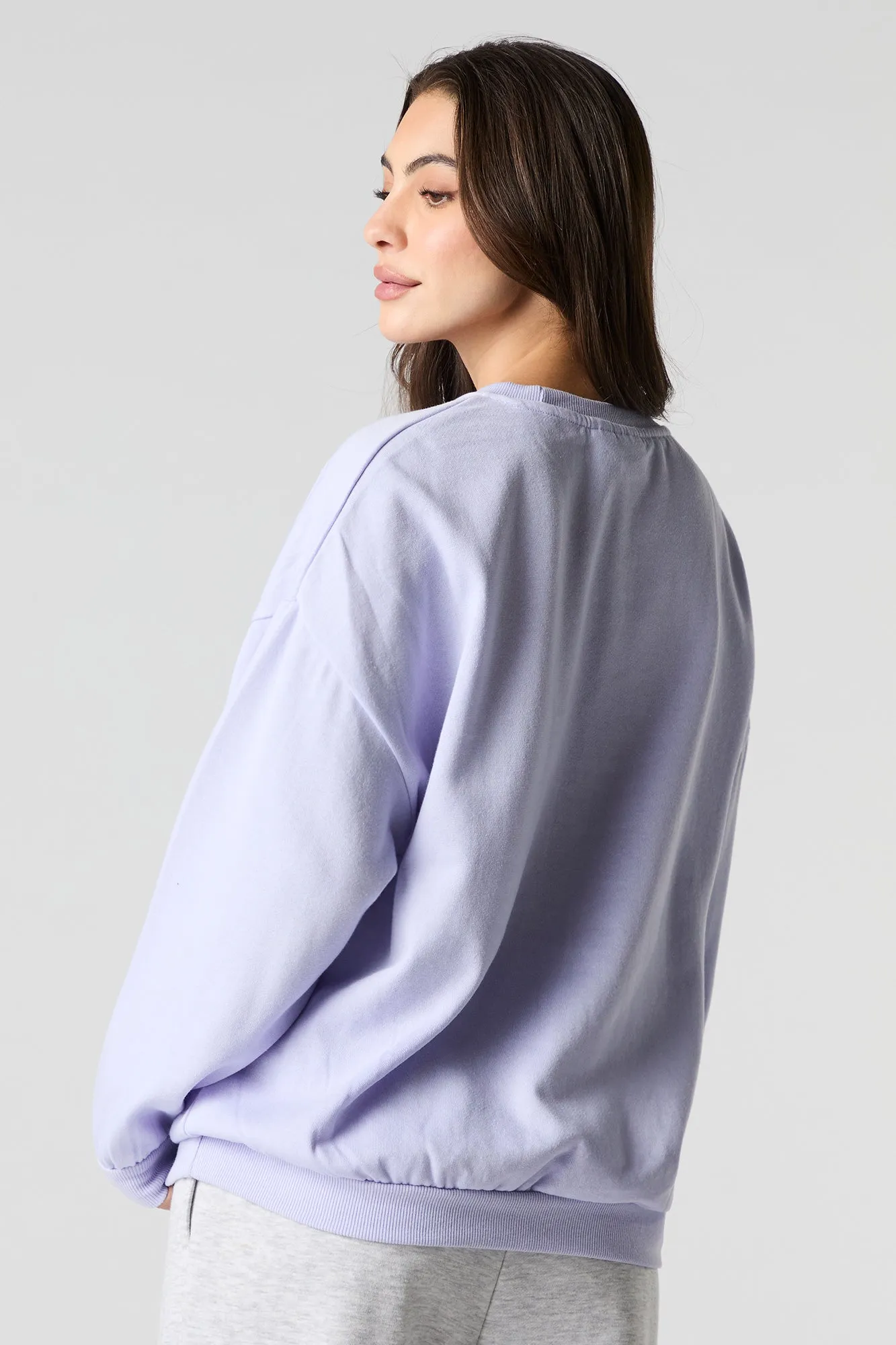 Stitch & Angel Graphic Fleece Sweatshirt sold by Charlotte Russe product image thumbnail 2